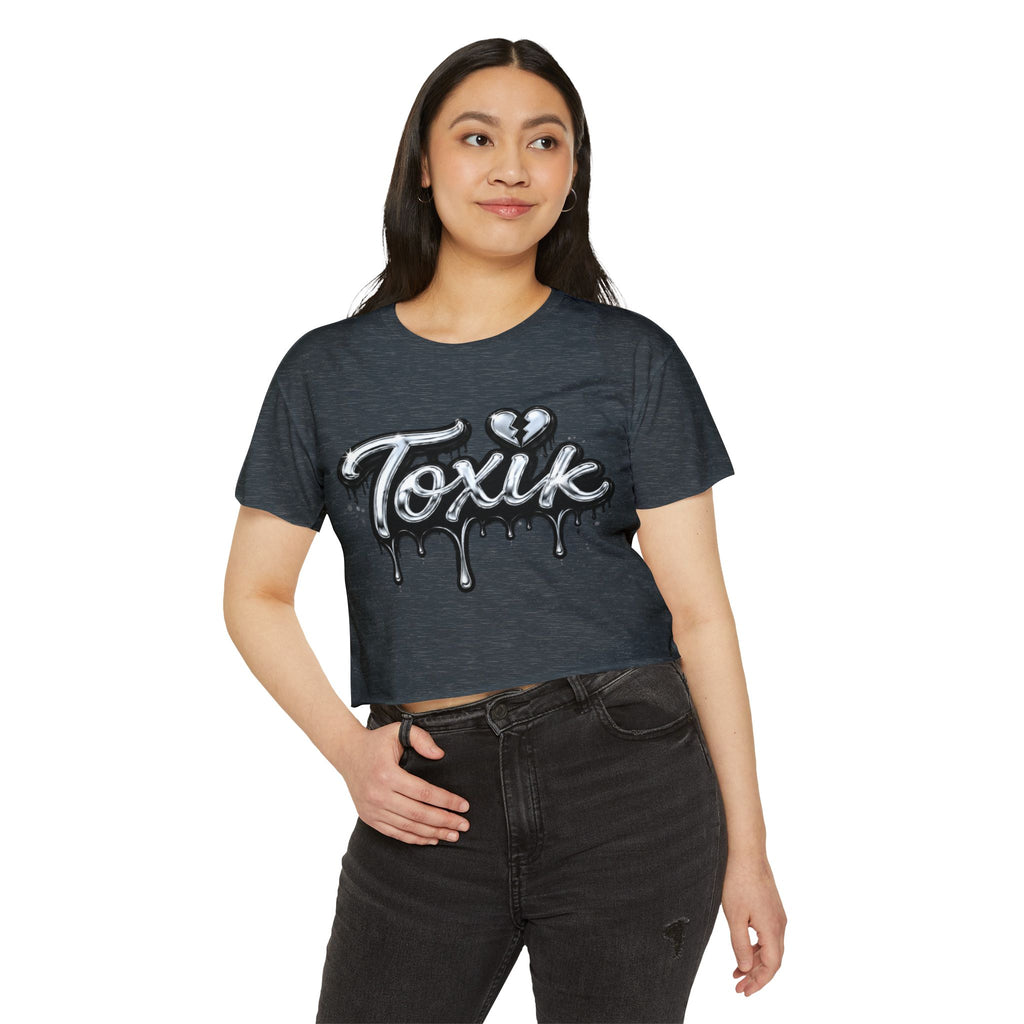 Toxik Drip Crop Top — Women's Festival Graphic Tee