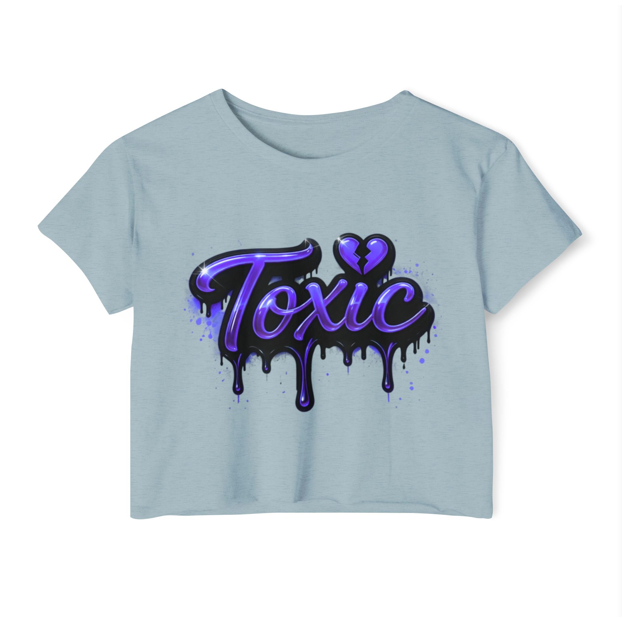 Toxic Graphic Crop Top — Purple Drip Festival Tee