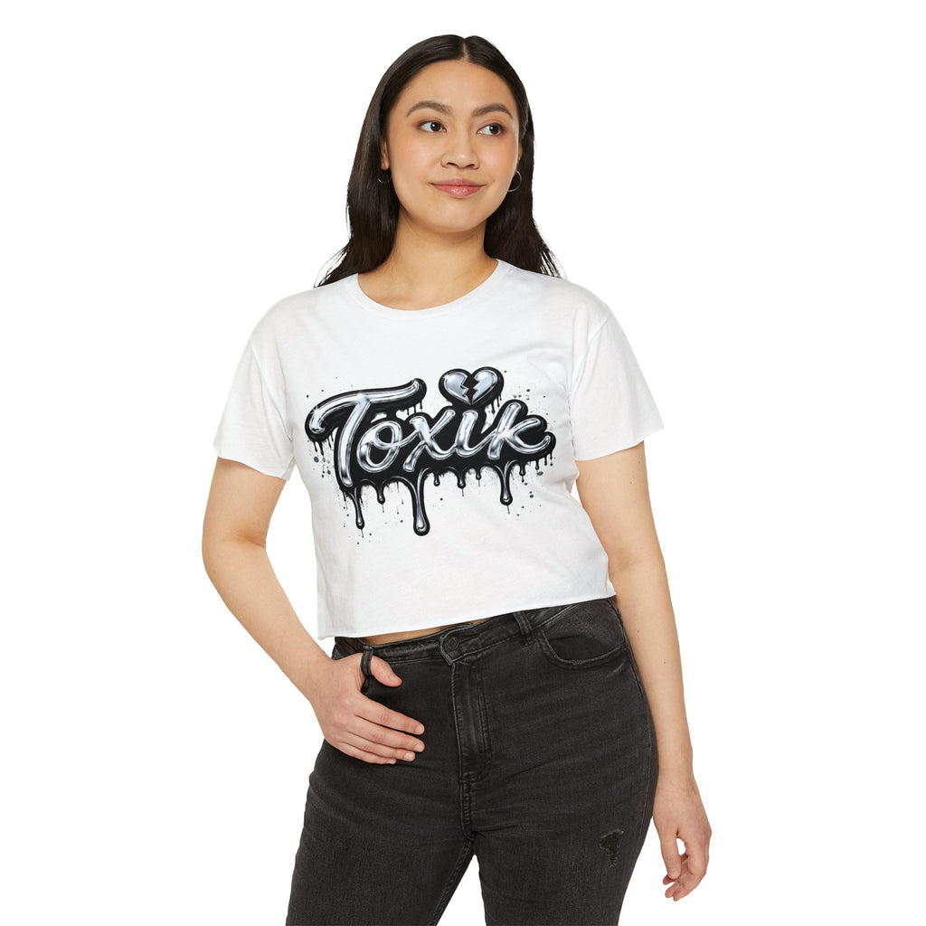 Toxik Drip Crop Top — Women's Festival Graphic Tee