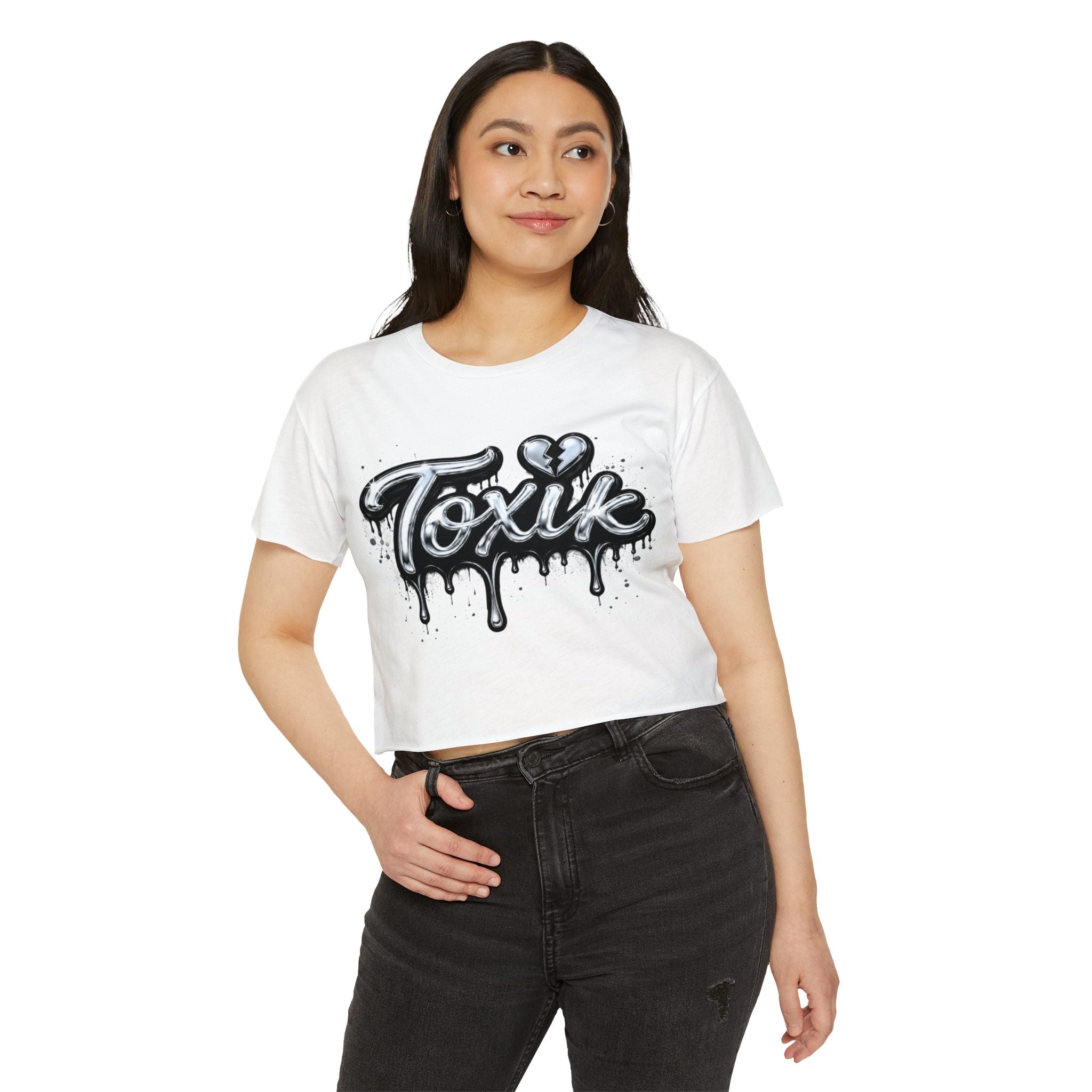 Toxik Drip Crop Top — Women's Festival Graphic Tee