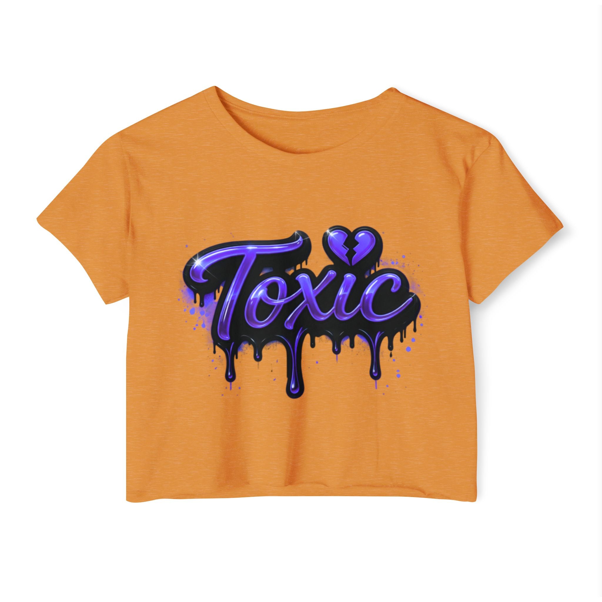 Toxic Graphic Crop Top — Purple Drip Festival Tee