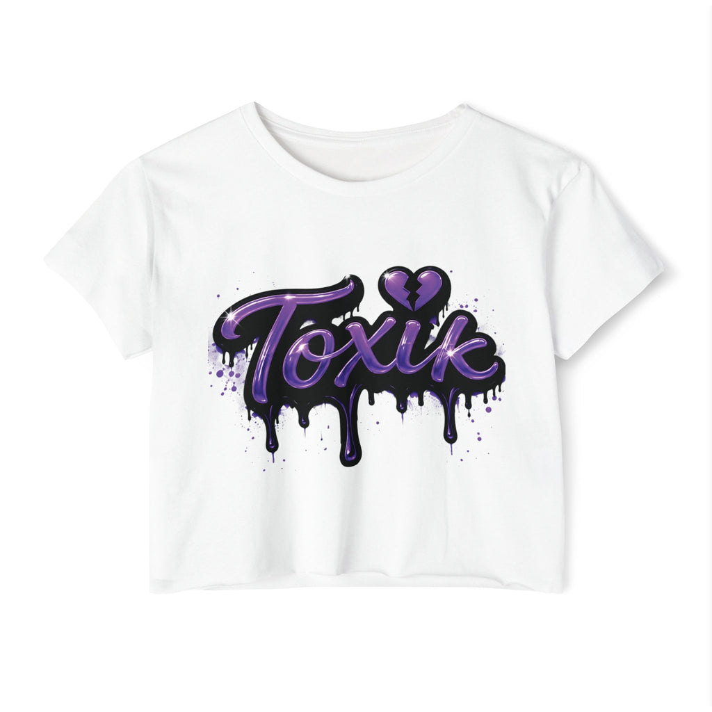 Toxik Graphic Crop Top — Purple Drip Festival Tee