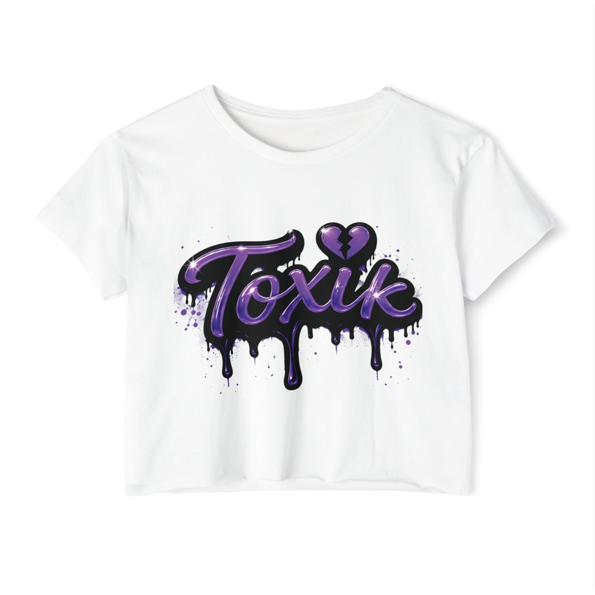 Toxik Graphic Crop Top — Purple Drip Festival Tee