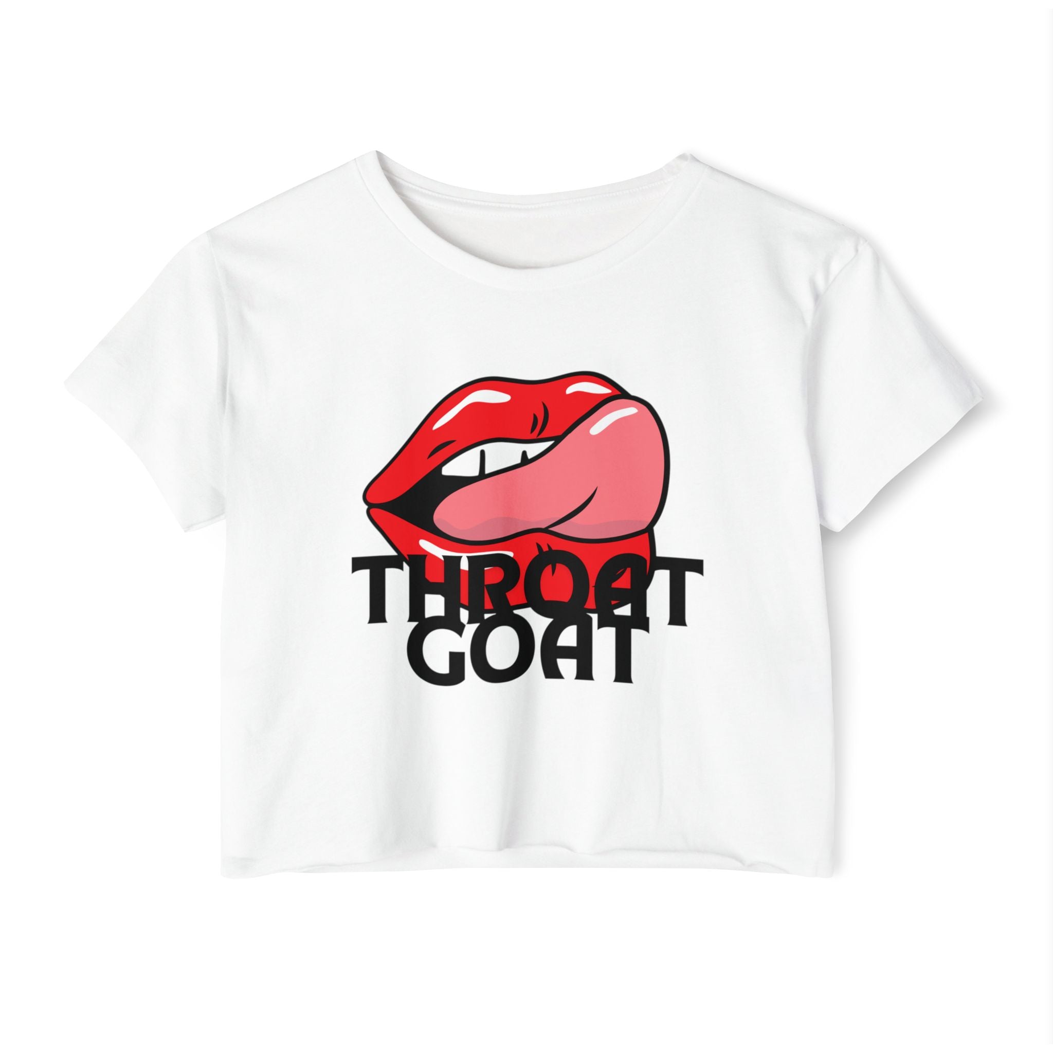 Throat Goat Crop Top — Edgy Festival Women's Graphic Tee