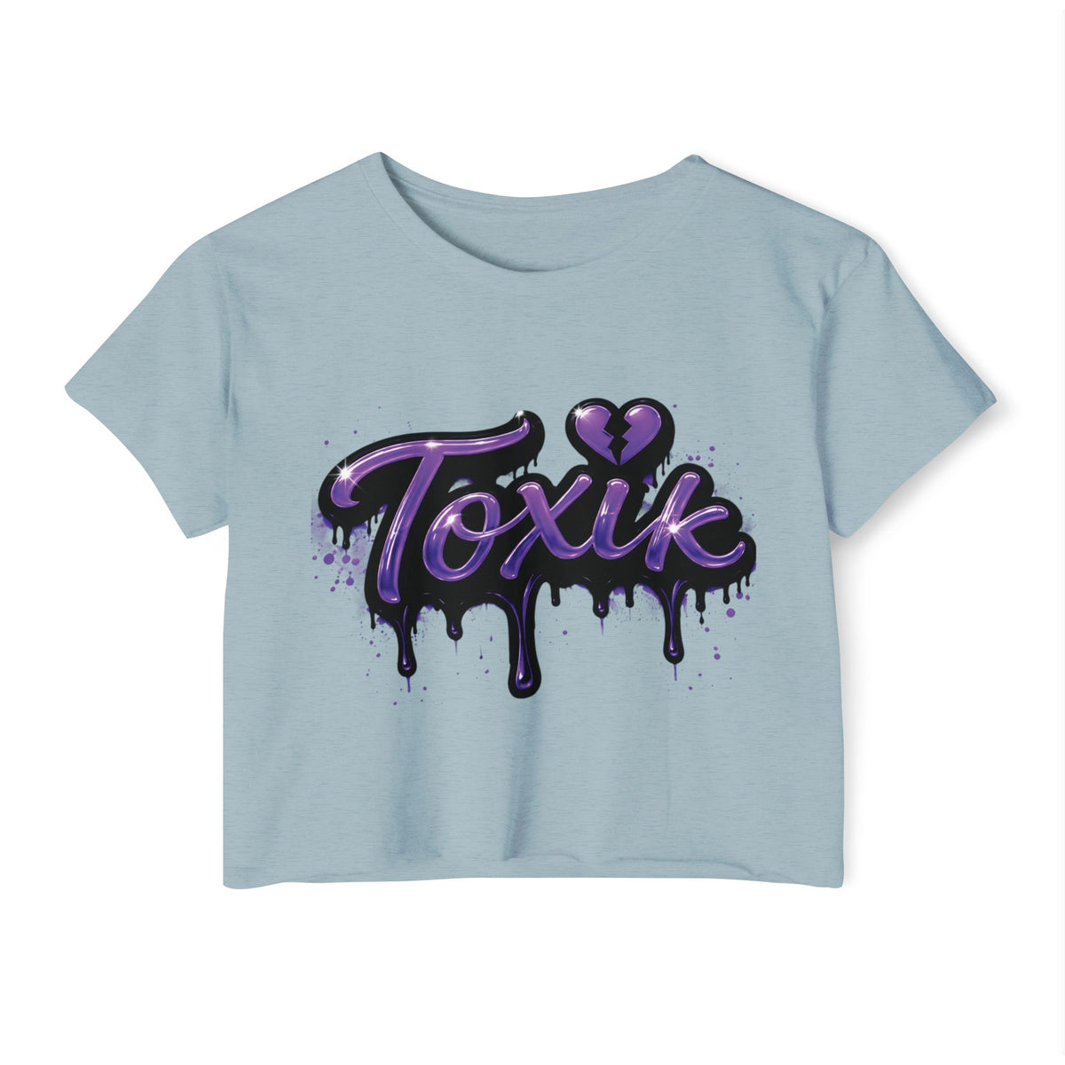 Toxik Graphic Crop Top — Purple Drip Festival Tee