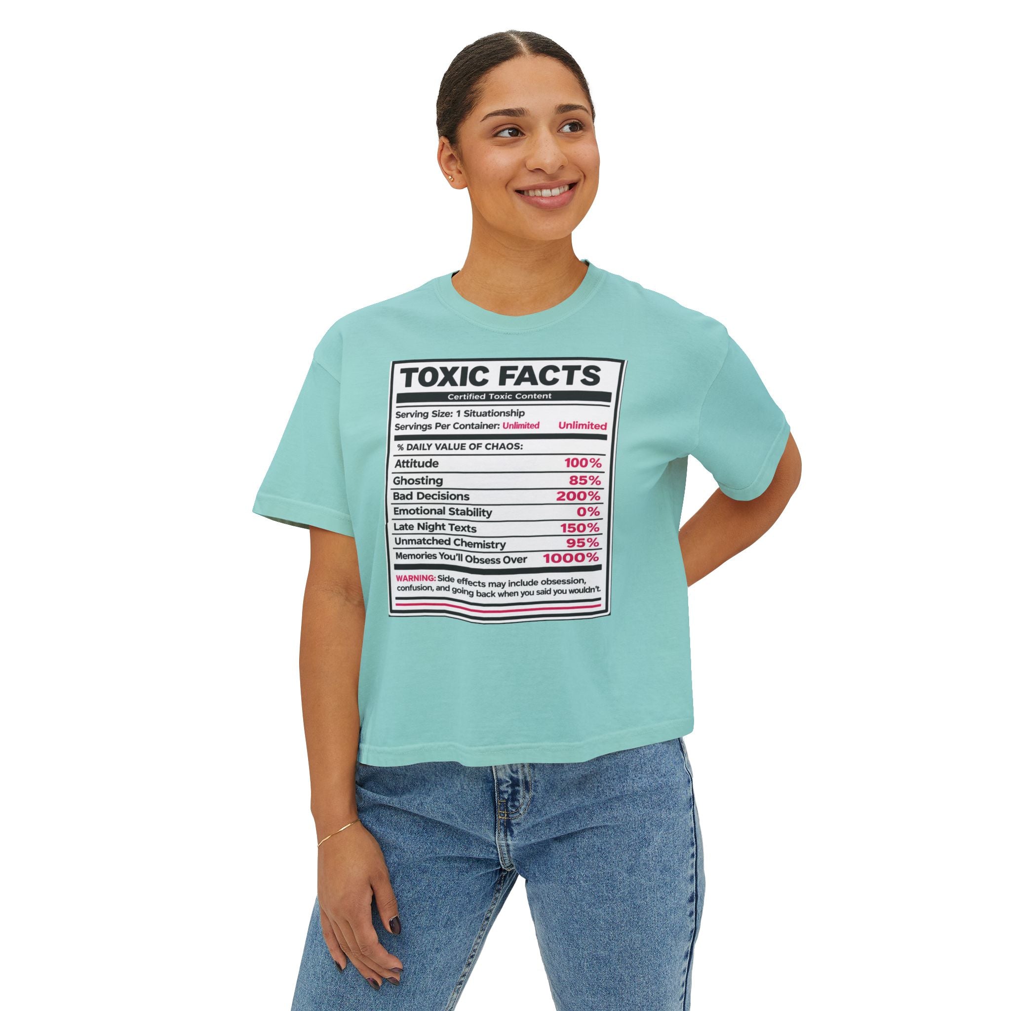 Toxic Facts Graphic Tee — Funny “Toxic Facts” Nutrition Label Shirt