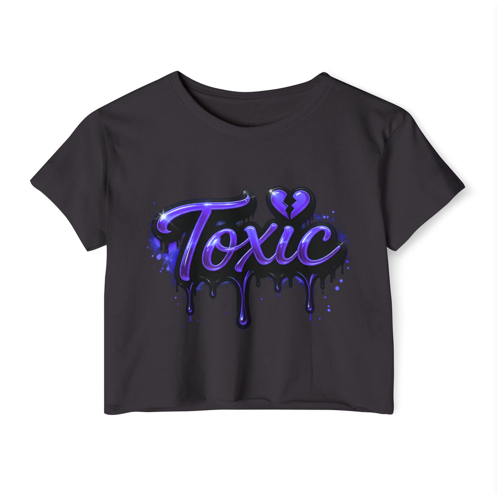 Toxic Graphic Crop Top — Purple Drip Festival Tee