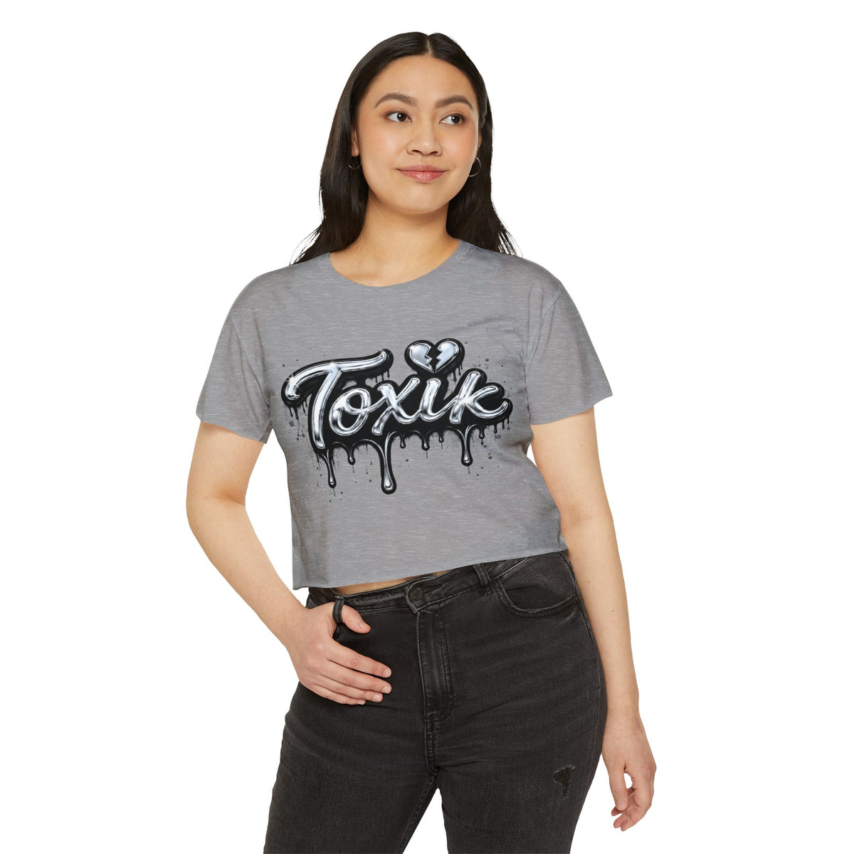 Toxik Drip Crop Top — Women's Festival Graphic Tee