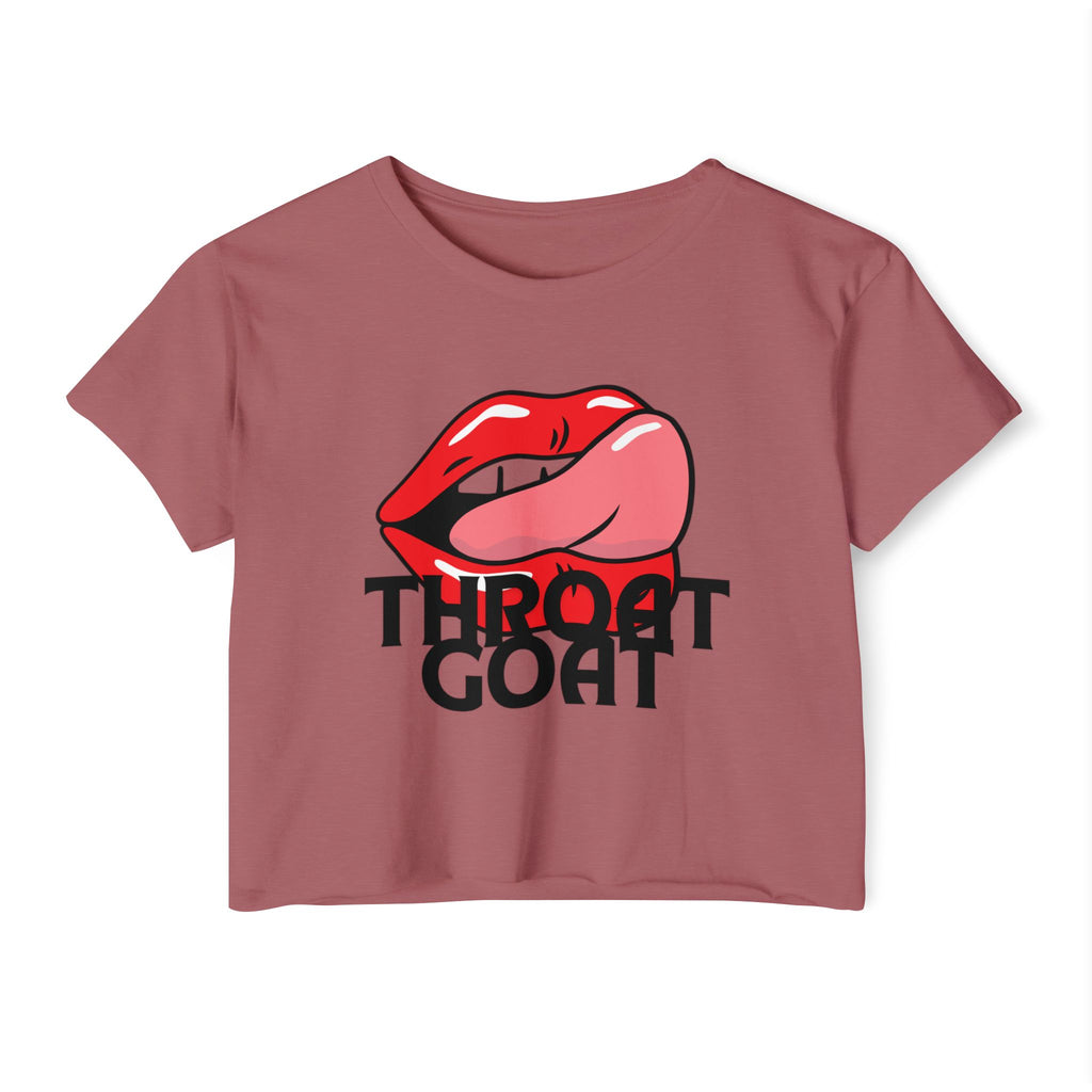 Throat Goat Crop Top — Edgy Festival Women's Graphic Tee