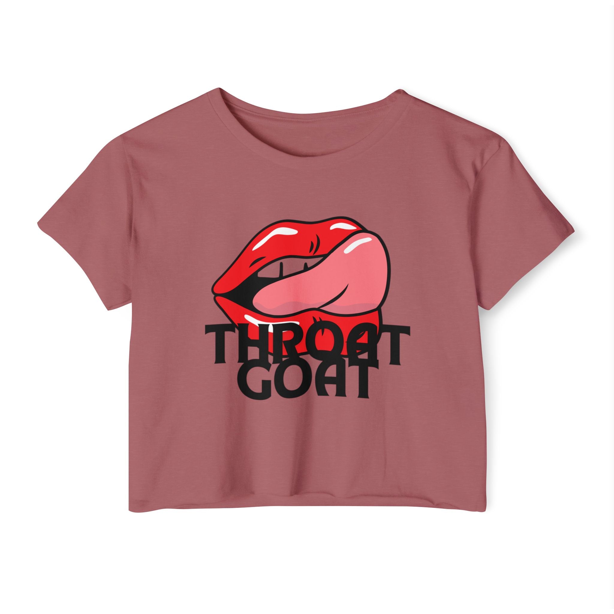 Throat Goat Crop Top — Edgy Festival Women's Graphic Tee