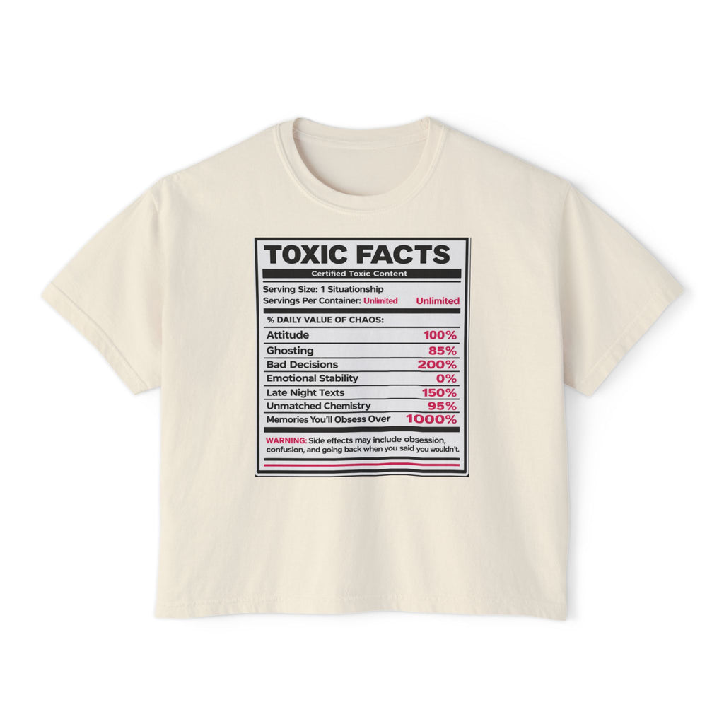 Toxic Facts Graphic Tee — Funny “Toxic Facts” Nutrition Label Shirt
