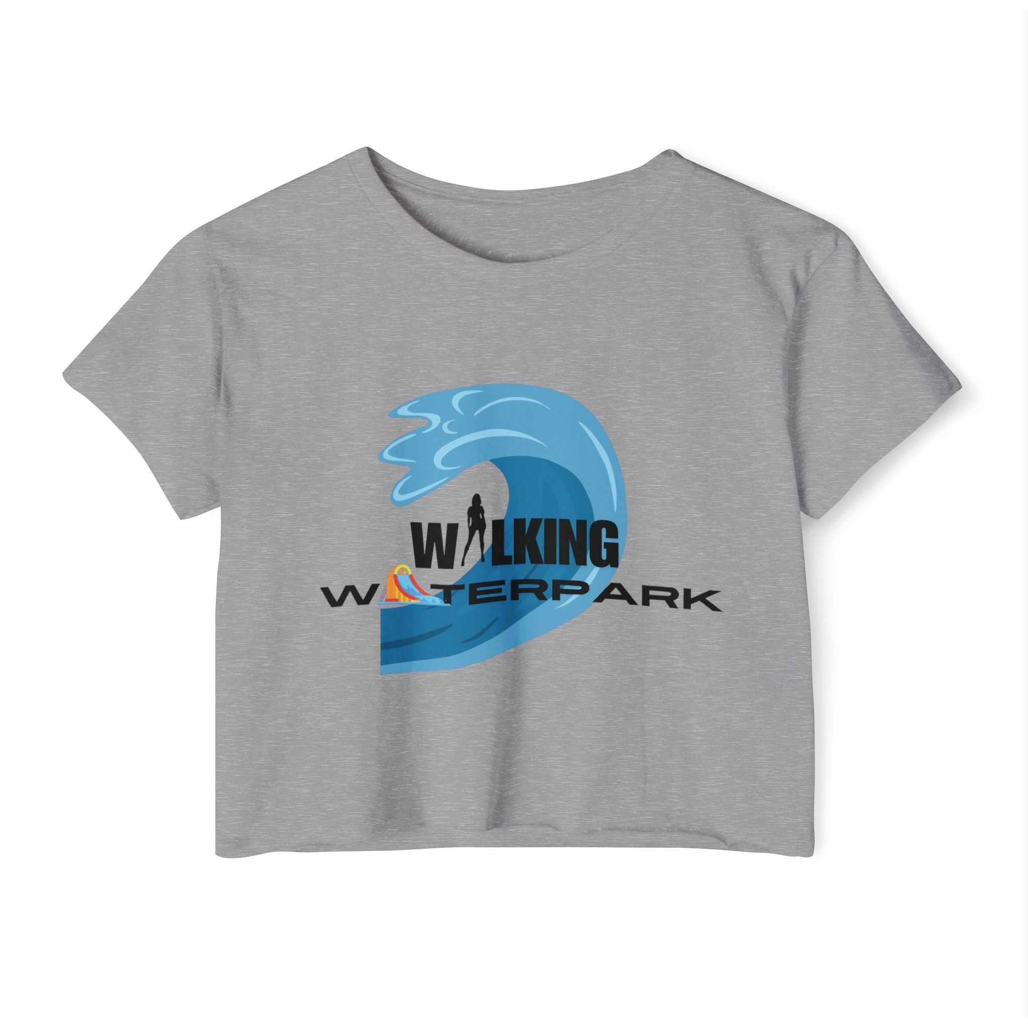 Walking Waterpark Crop Top — Women's Festival Surf Wave Tee