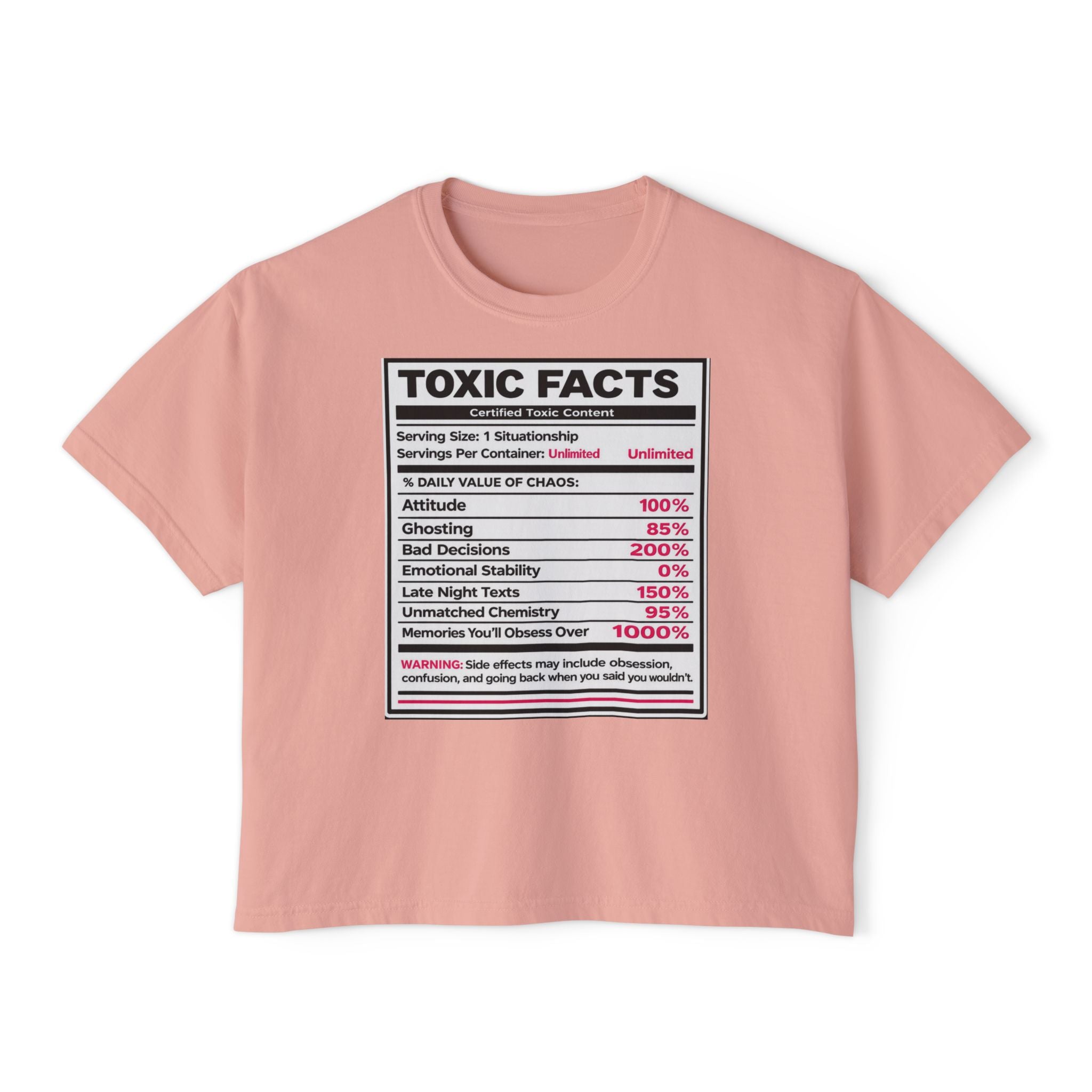 Toxic Facts Graphic Tee — Funny “Toxic Facts” Nutrition Label Shirt