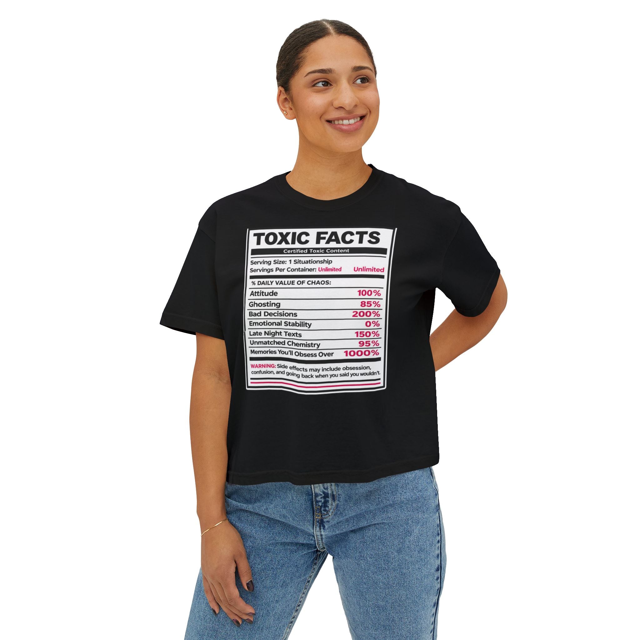 Toxic Facts Graphic Tee — Funny “Toxic Facts” Nutrition Label Shirt