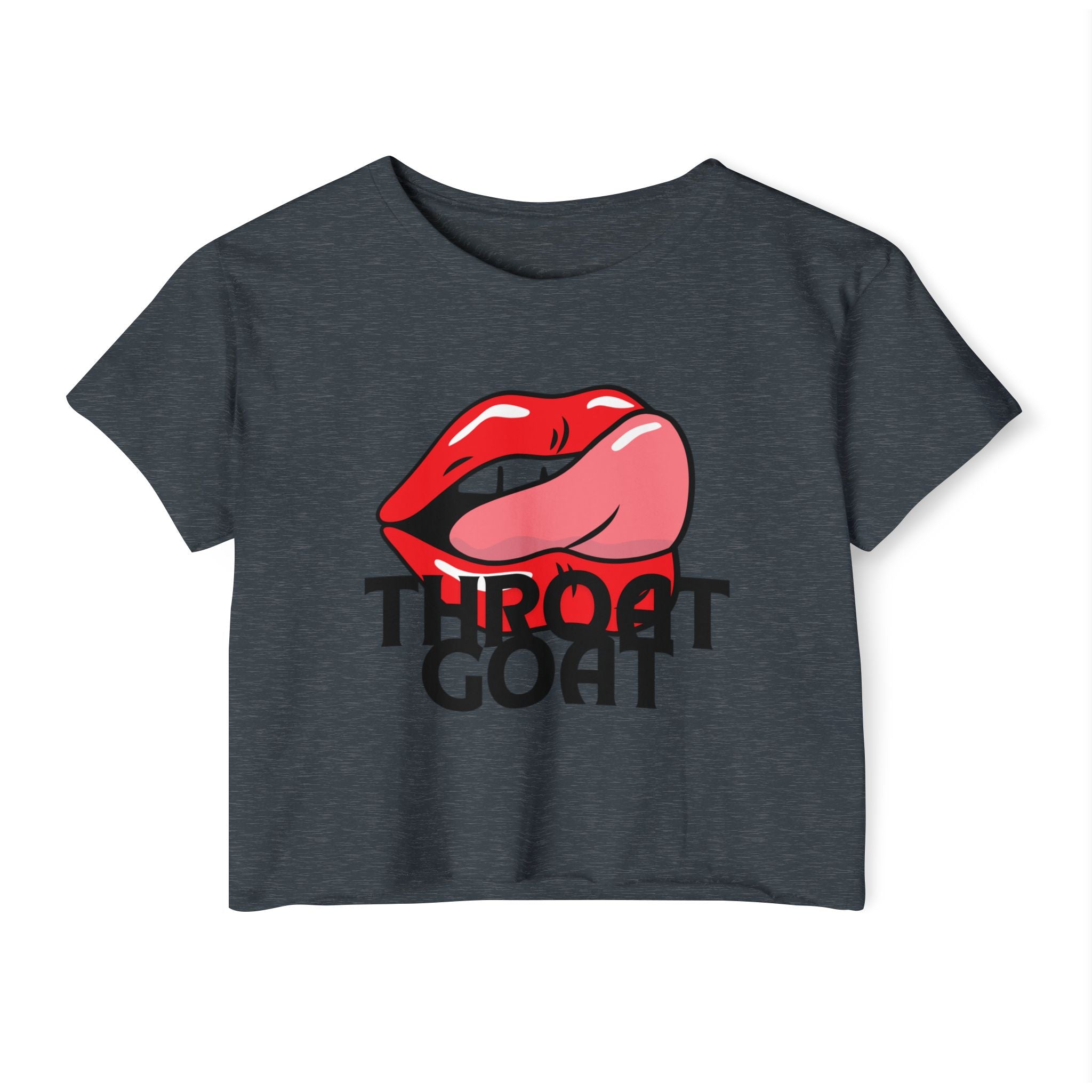 Throat Goat Crop Top — Edgy Festival Women's Graphic Tee