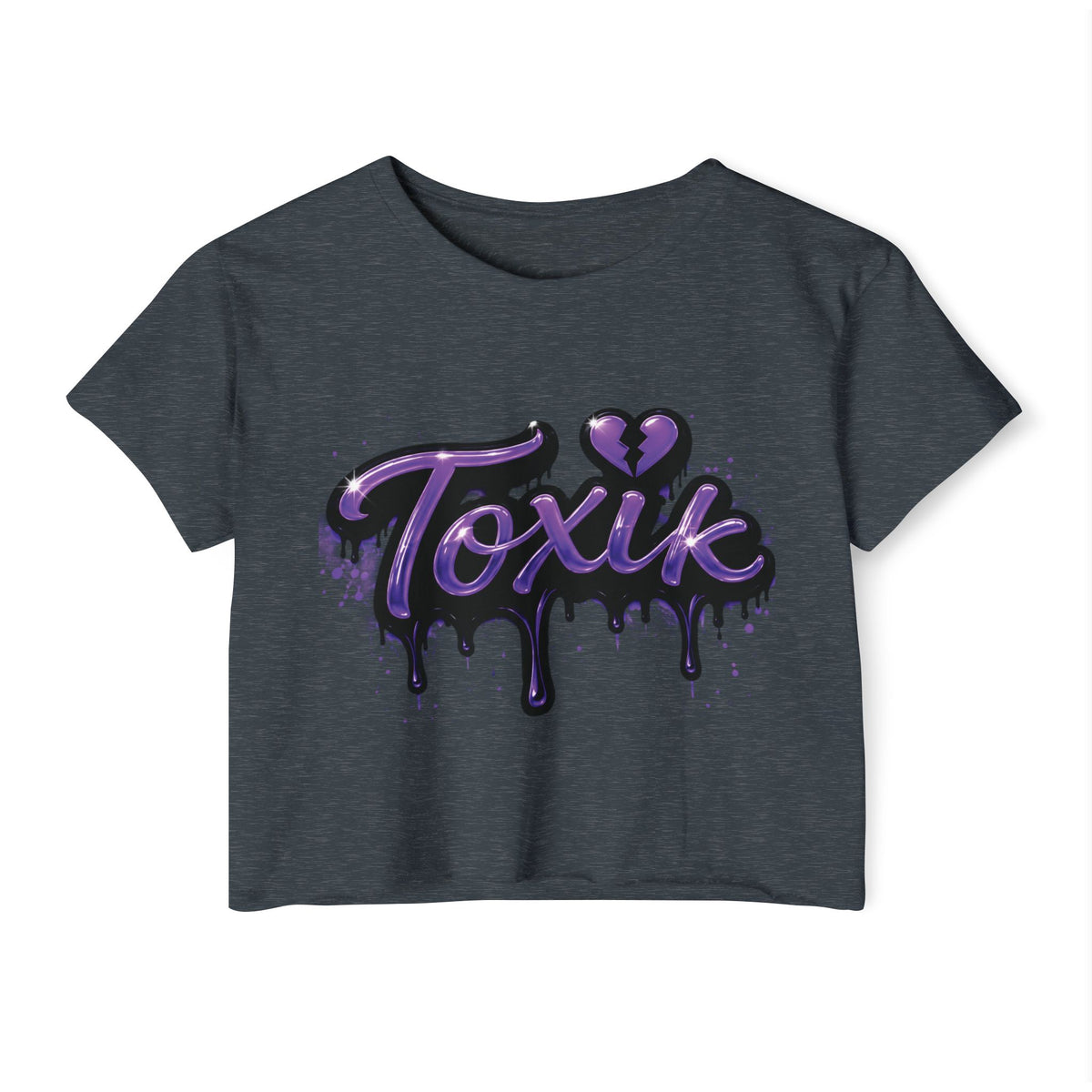 Toxik Graphic Crop Top — Purple Drip Festival Tee