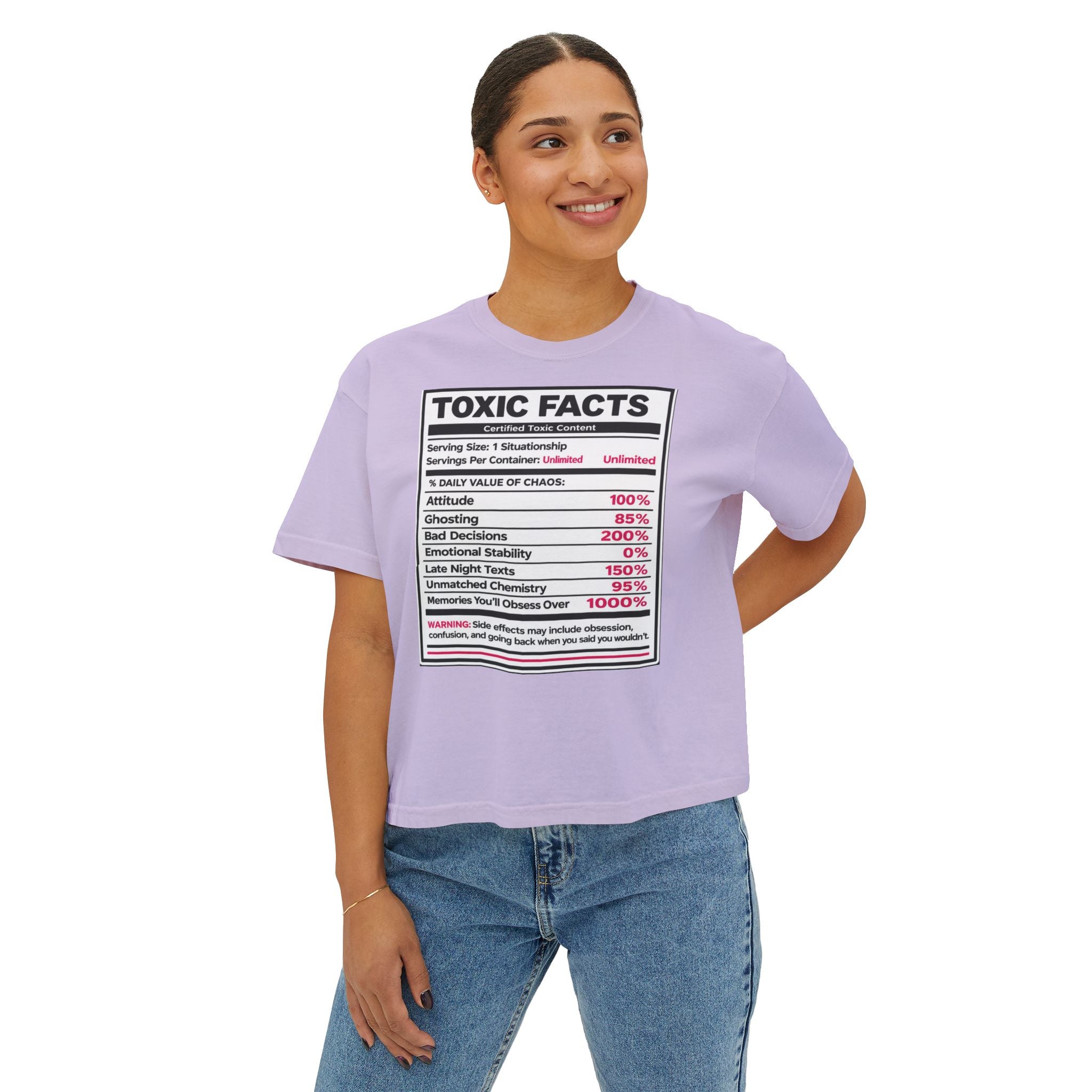 Toxic Facts Graphic Tee — Funny “Toxic Facts” Nutrition Label Shirt