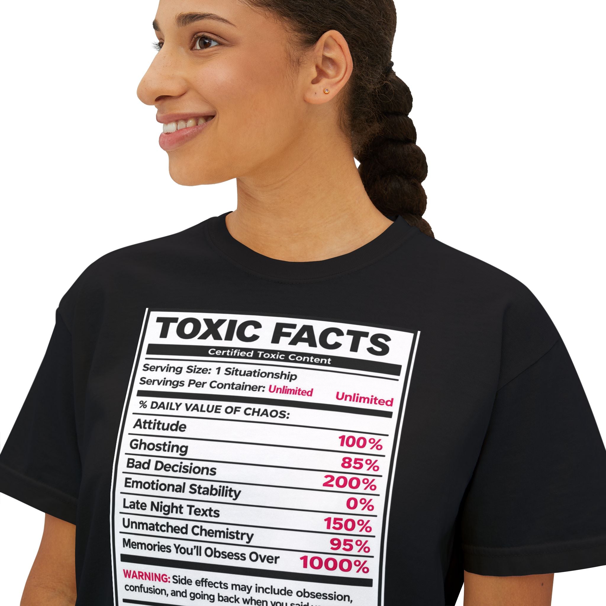 Toxic Facts Graphic Tee — Funny “Toxic Facts” Nutrition Label Shirt
