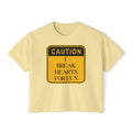 Caution: I Break Hearts For Fun Boxy Tee