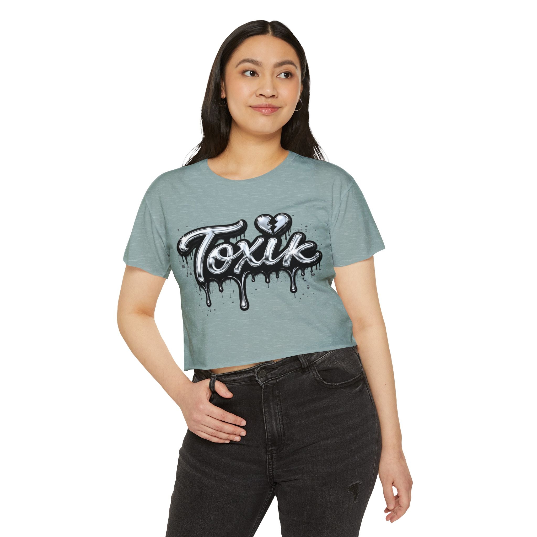 Toxik Drip Crop Top — Women's Festival Graphic Tee