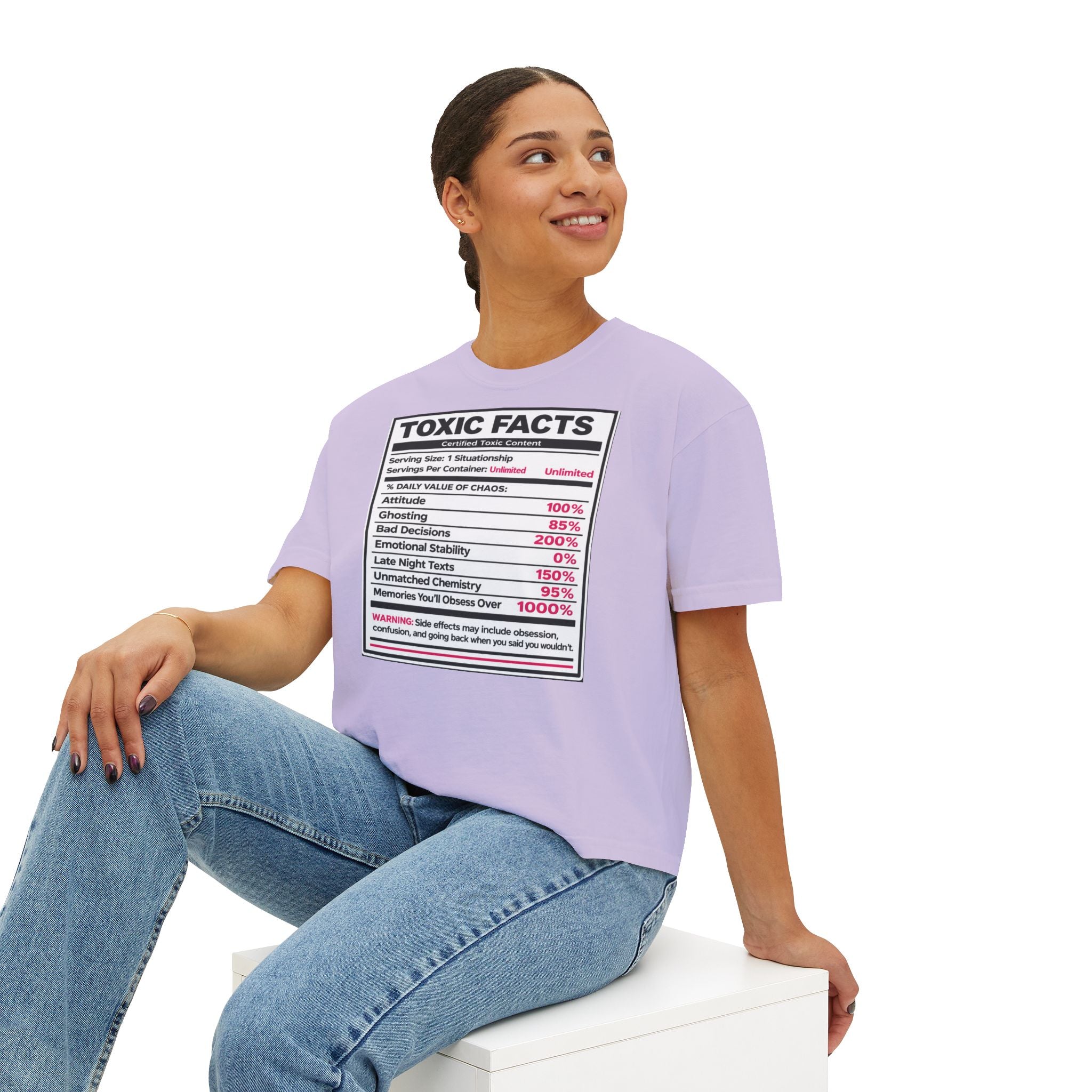 Toxic Facts Graphic Tee — Funny “Toxic Facts” Nutrition Label Shirt