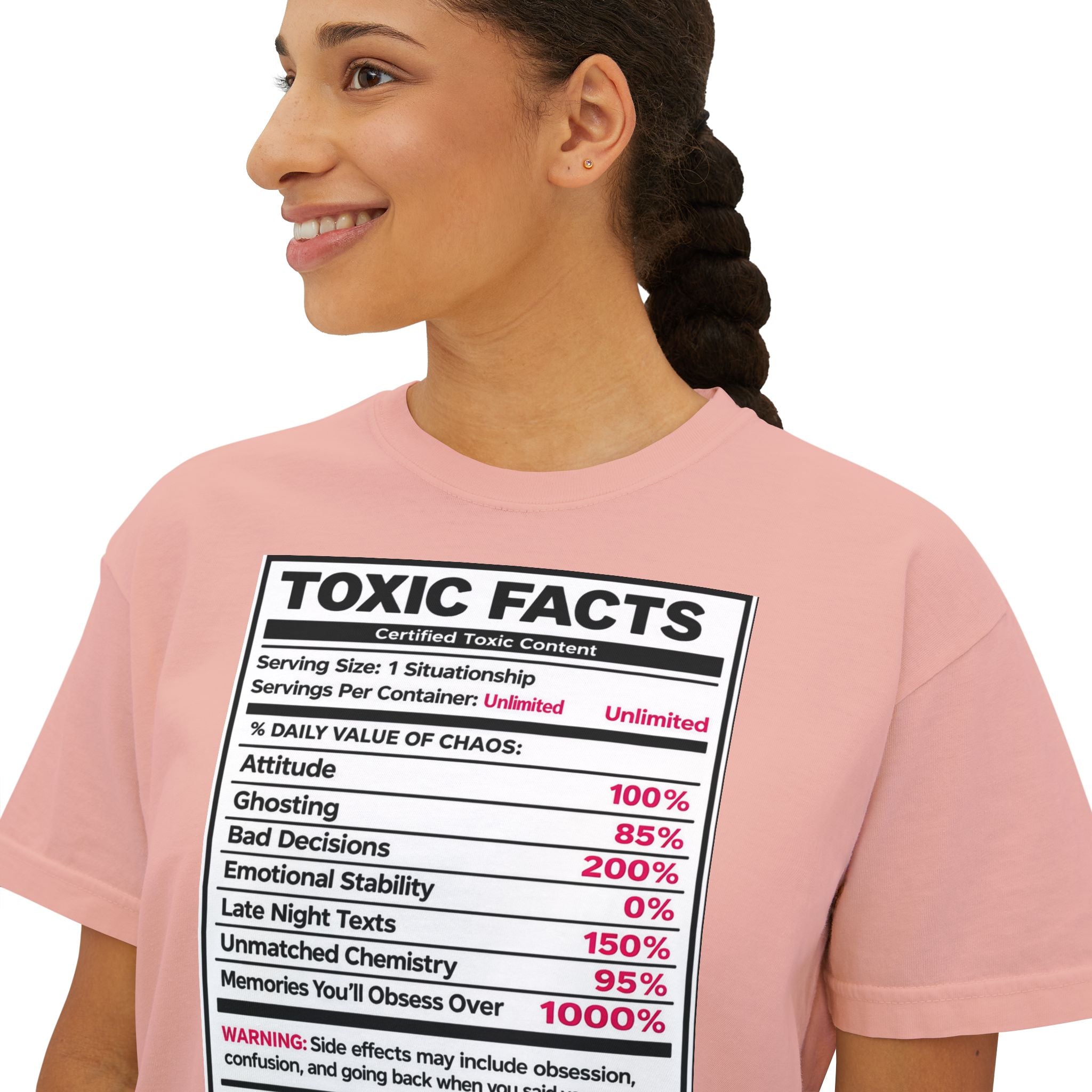Toxic Facts Graphic Tee — Funny “Toxic Facts” Nutrition Label Shirt