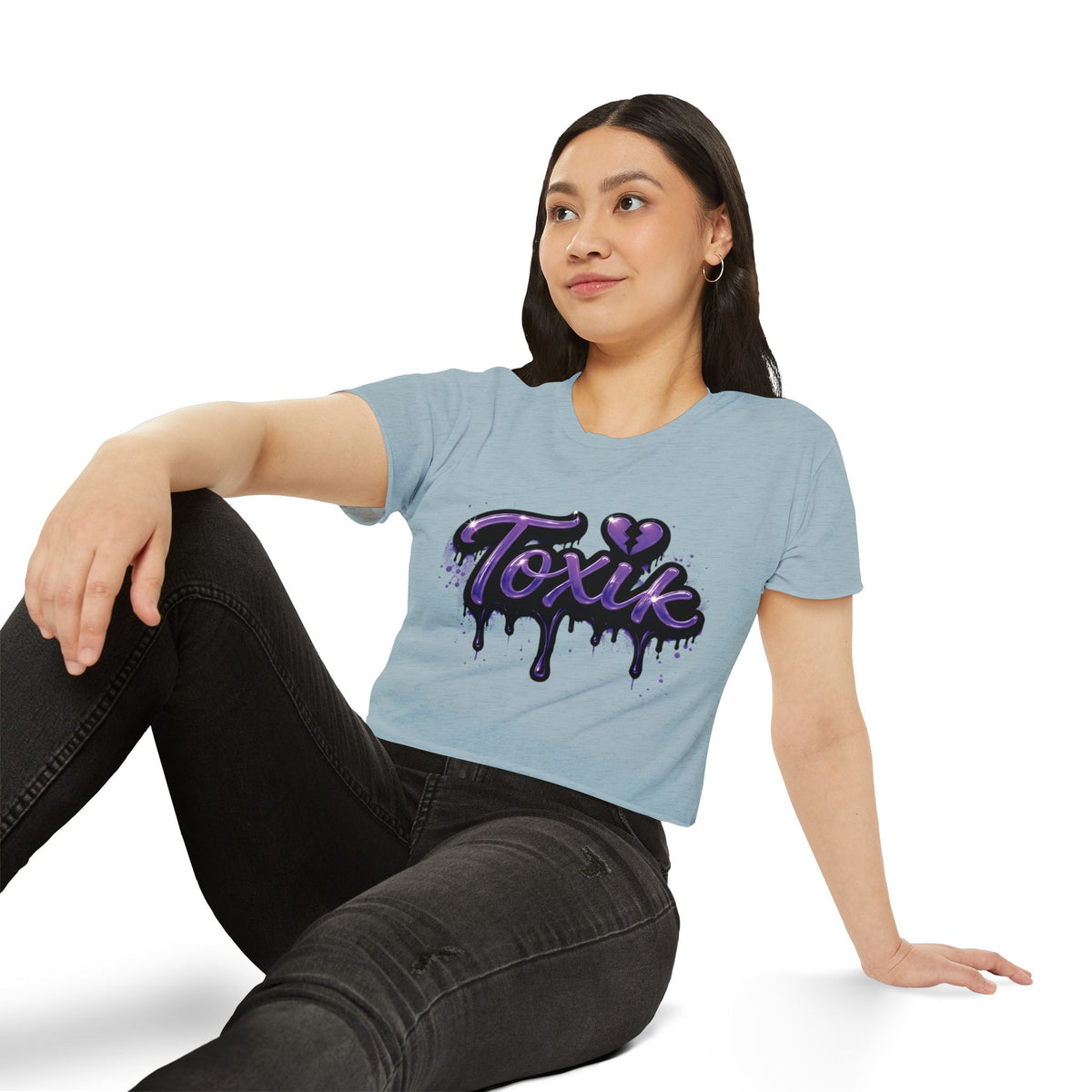 Toxik Graphic Crop Top — Purple Drip Festival Tee