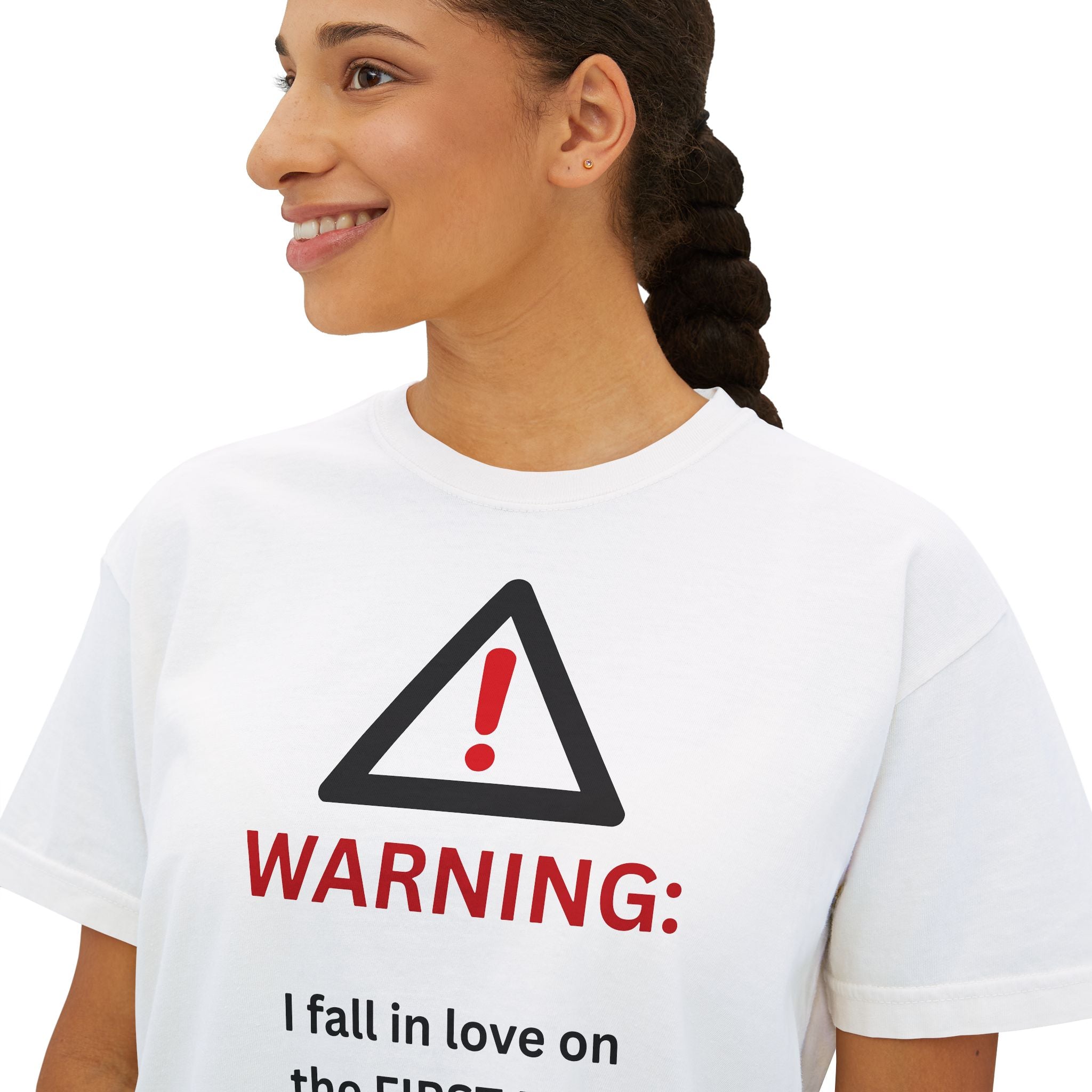 Warning I fall in love on the first day Tee | Women's Boxy Tee