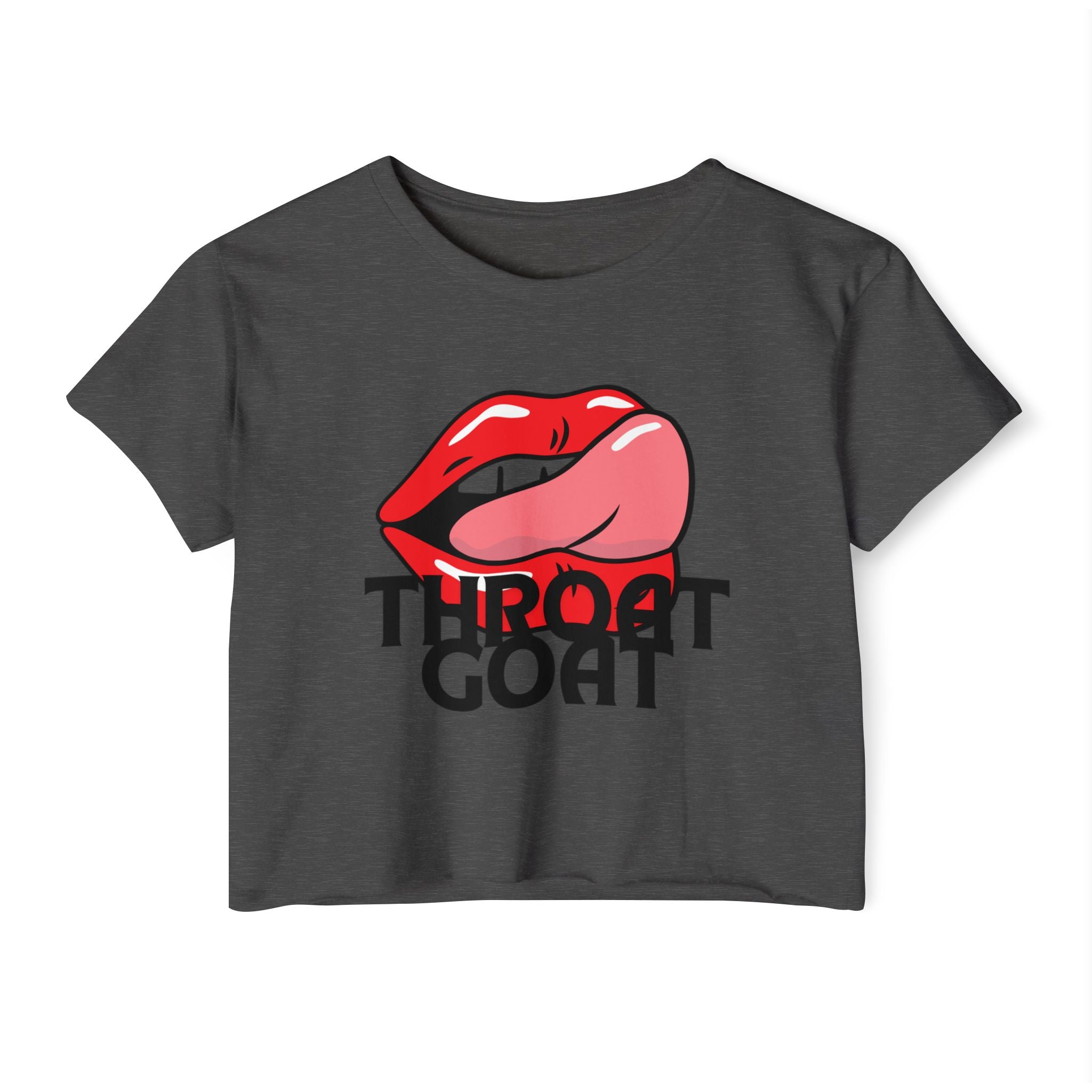 Throat Goat Crop Top — Edgy Festival Women's Graphic Tee