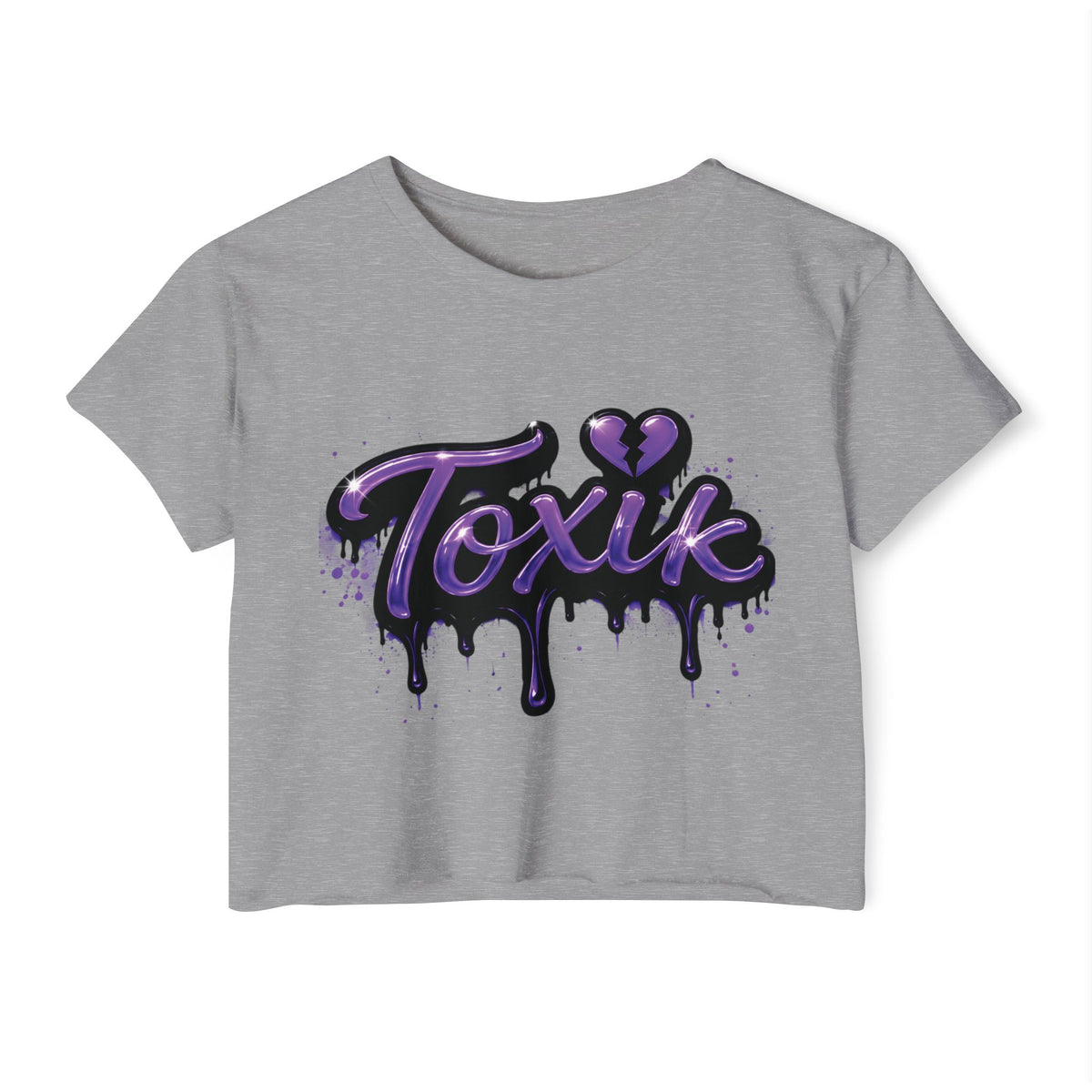 Toxik Graphic Crop Top — Purple Drip Festival Tee
