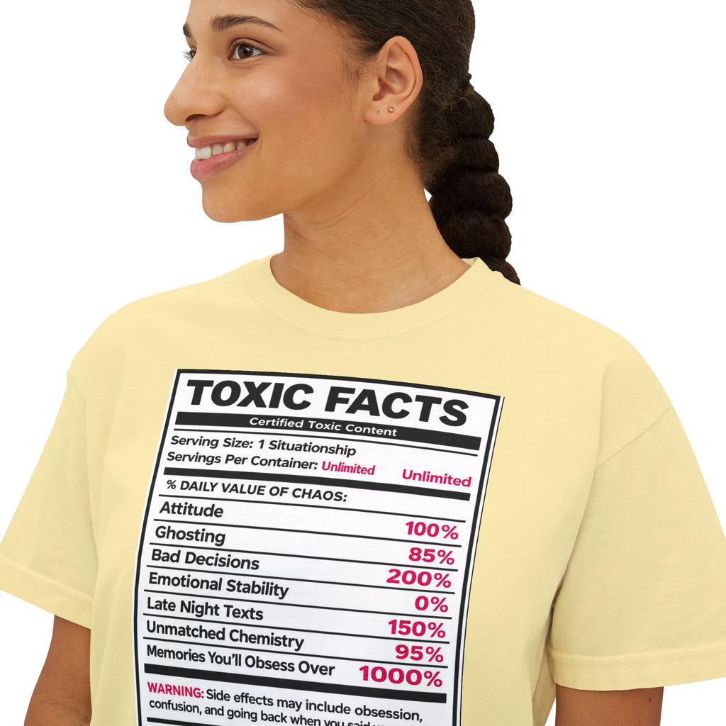 Toxic Facts Graphic Tee — Funny “Toxic Facts” Nutrition Label Shirt