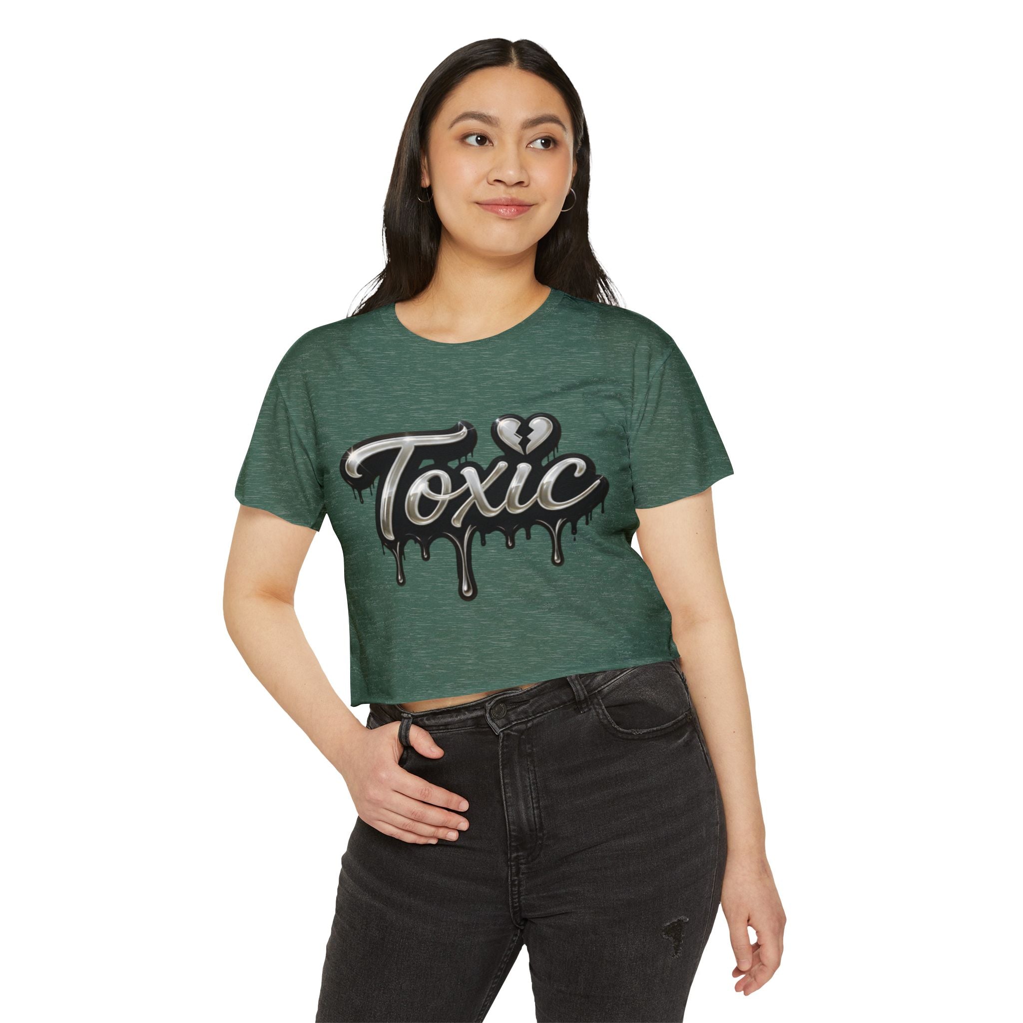 Toxic Drip Crop Top — Women's Festival Graphic Tee