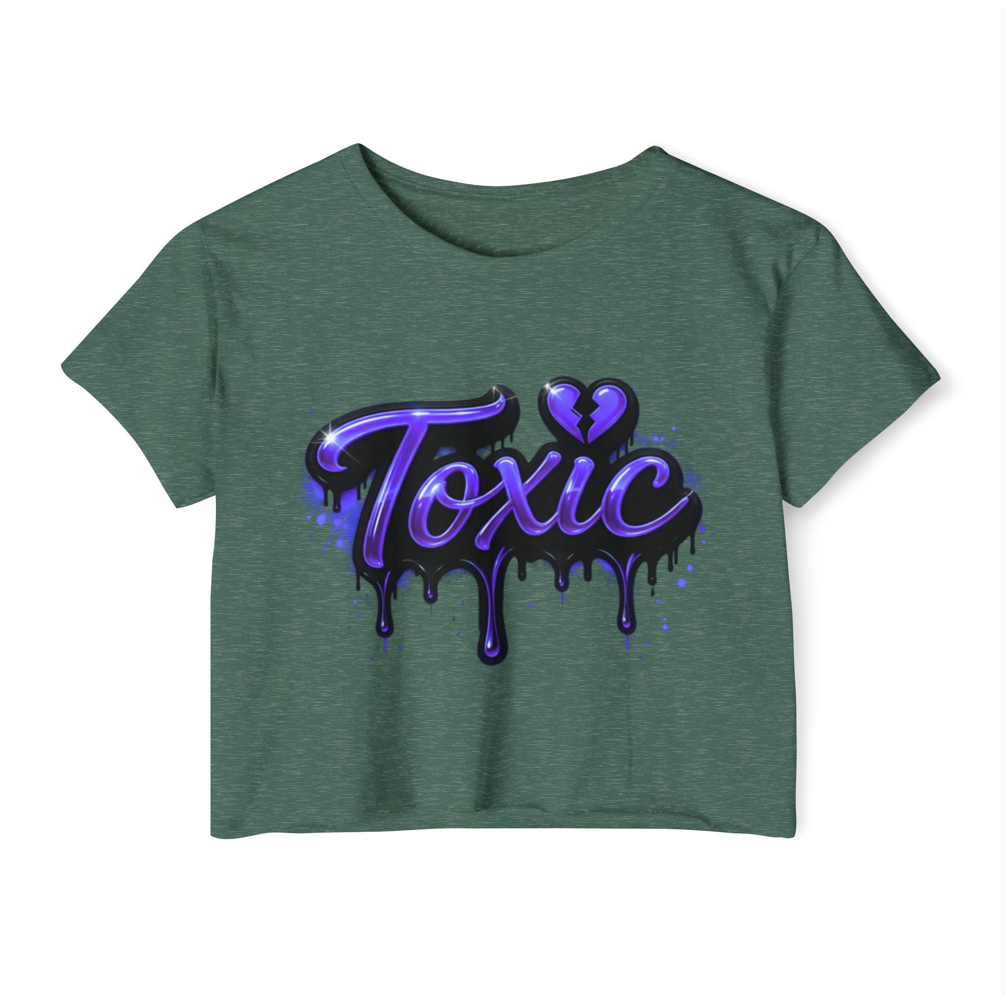 Toxic Graphic Crop Top — Purple Drip Festival Tee