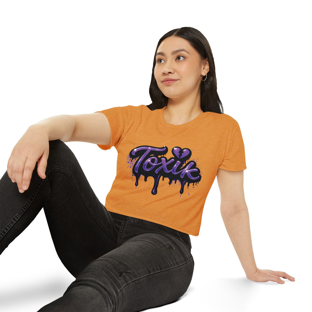 Toxik Graphic Crop Top — Purple Drip Festival Tee