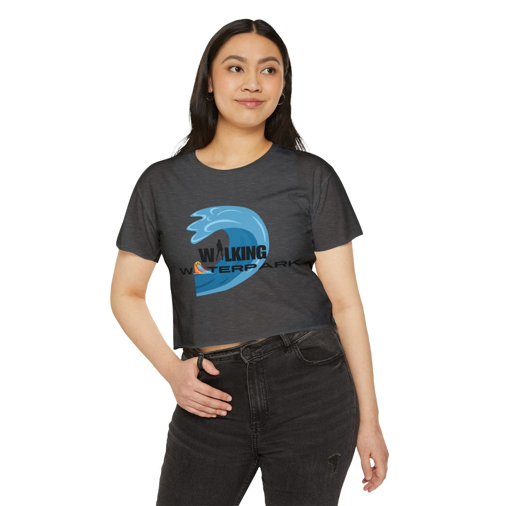Walking Waterpark Crop Top — Women's Festival Surf Wave Tee