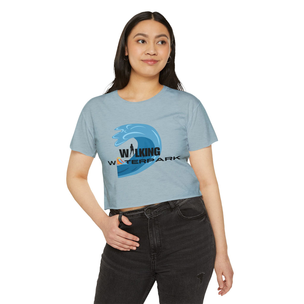 Walking Waterpark Crop Top — Women's Festival Surf Wave Tee