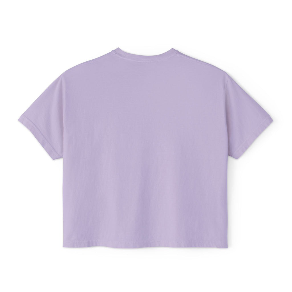 Women's Boxy Tee — "Single & Outside" Pink Statement Crop Top