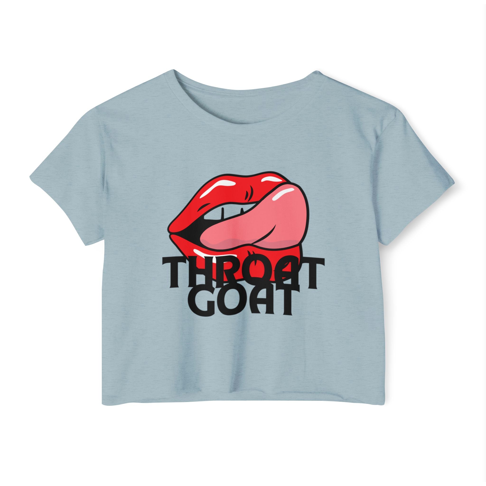 Throat Goat Crop Top — Edgy Festival Women's Graphic Tee