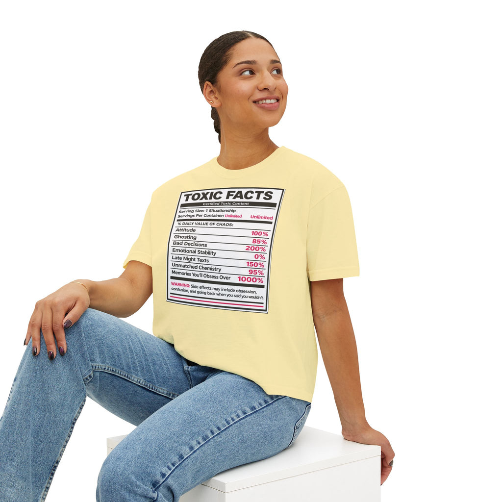 Toxic Facts Graphic Tee — Funny “Toxic Facts” Nutrition Label Shirt