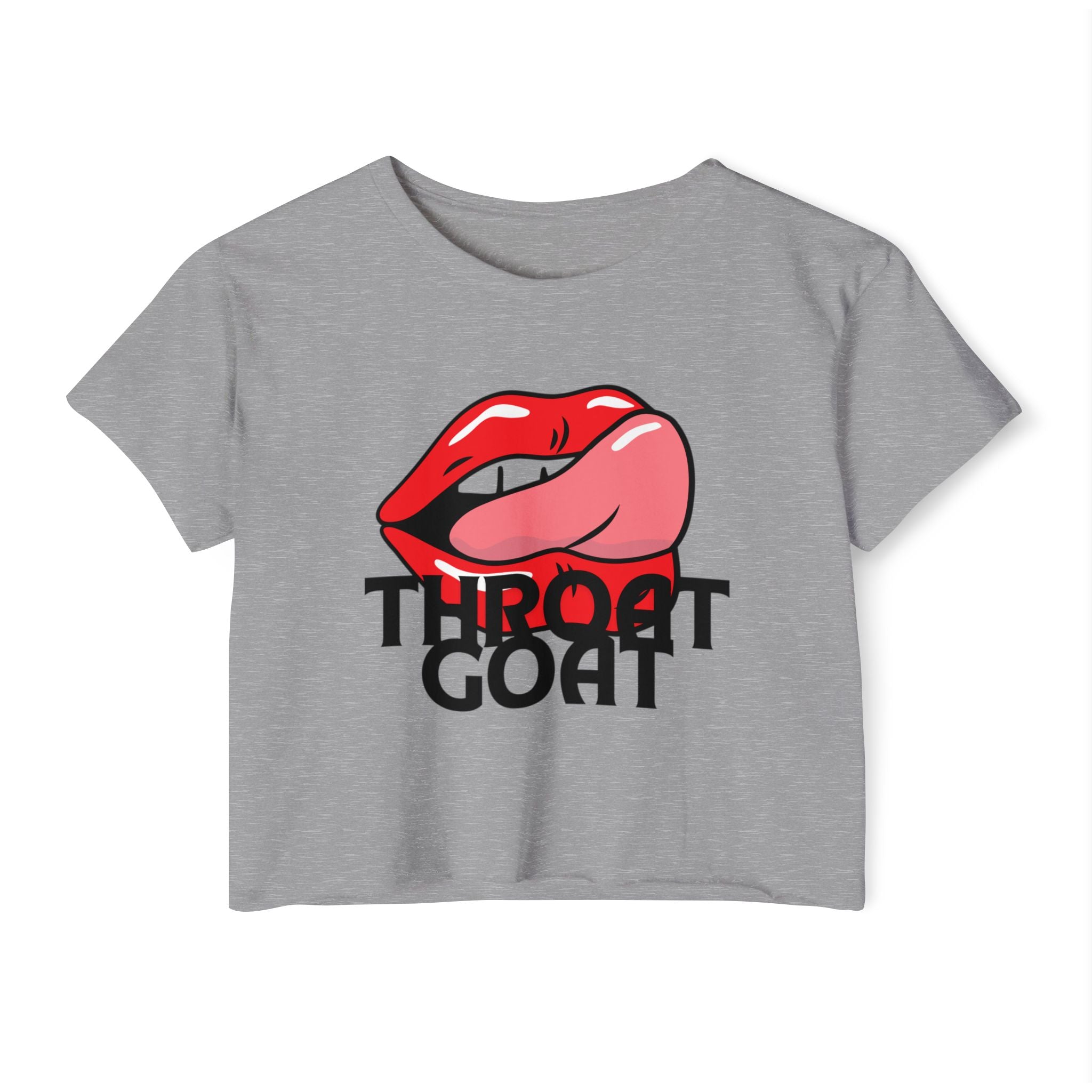 Throat Goat Crop Top — Edgy Festival Women's Graphic Tee