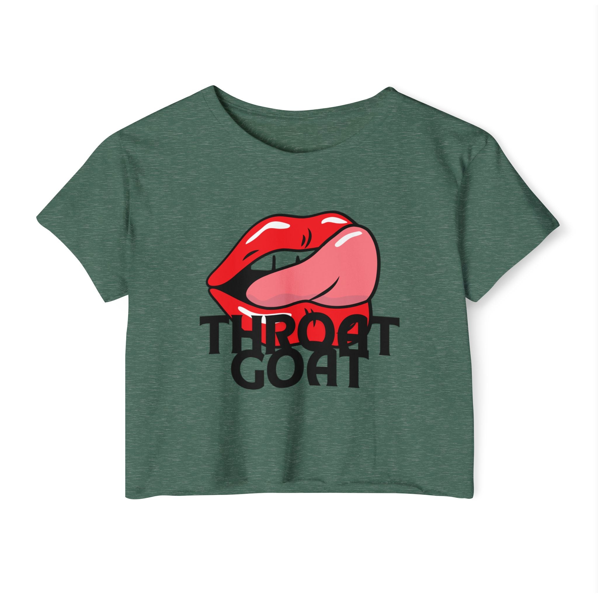 Throat Goat Crop Top — Edgy Festival Women's Graphic Tee