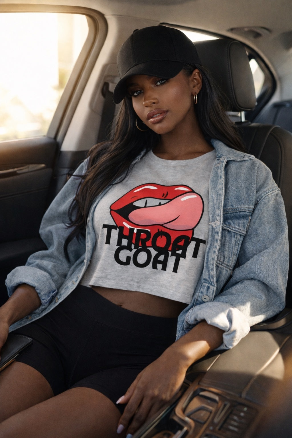 Throat Goat Crop Top — Edgy Festival Women's Graphic Tee