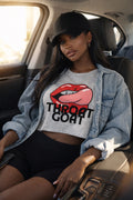 Throat Goat Crop Top — Edgy Festival Women's Graphic Tee