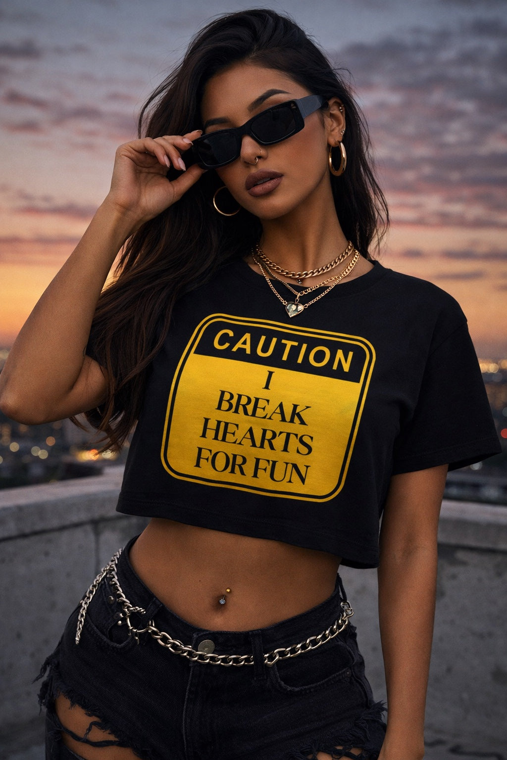 Caution: I Break Hearts For Fun Boxy Tee
