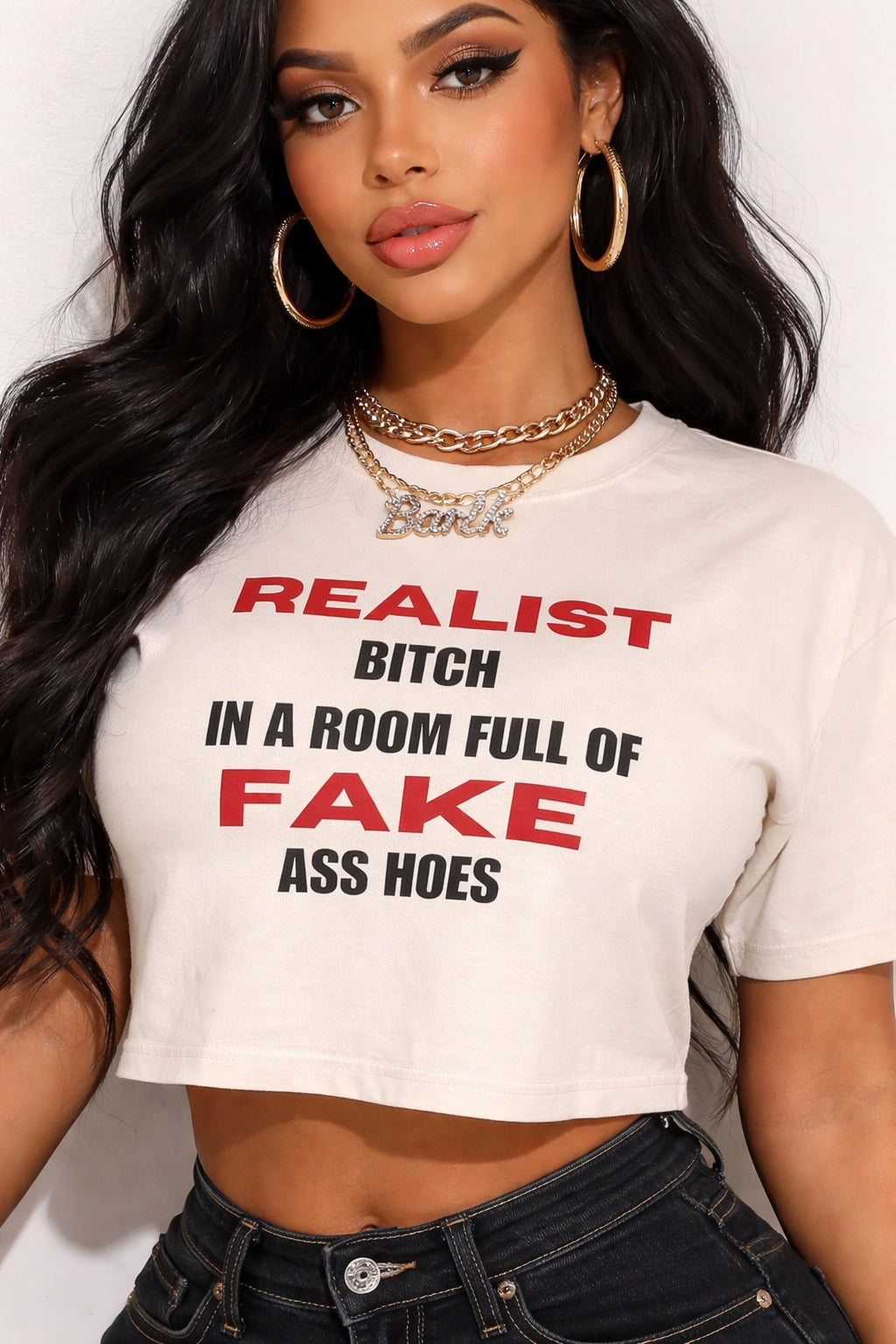 Realist Bitch in a Room Full of Fake Ass Hoes Tee | Women's Boxy Tee
