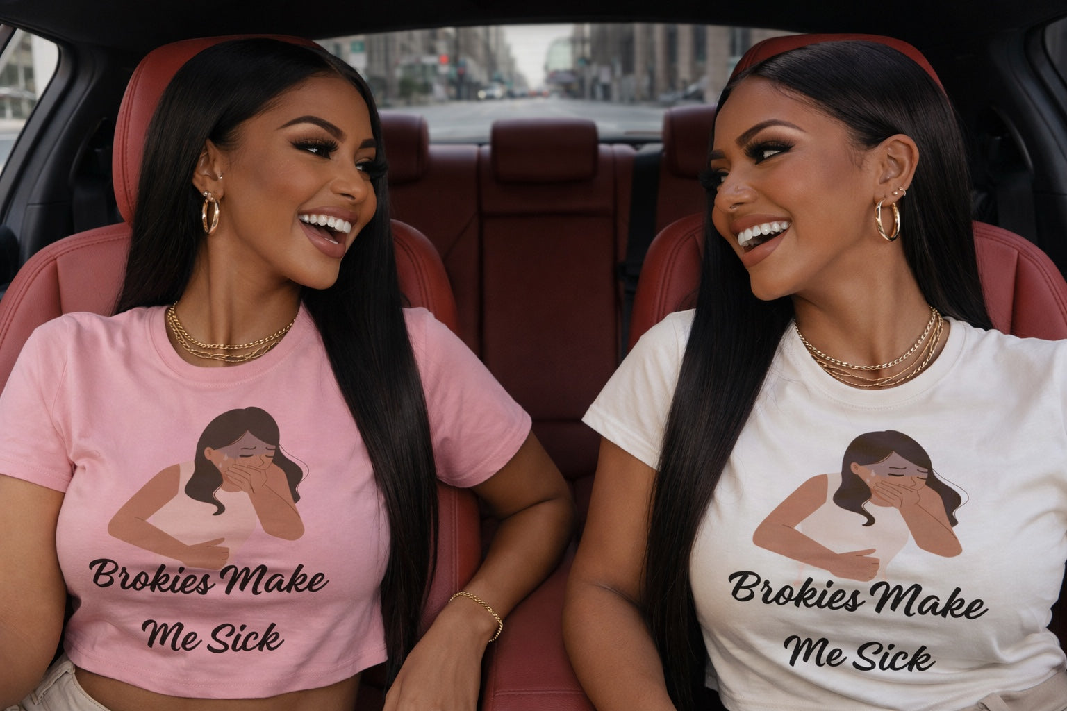 Women's Boxy Tee — "Brokies Make Me Sick" Graphic Crop T-Shirt