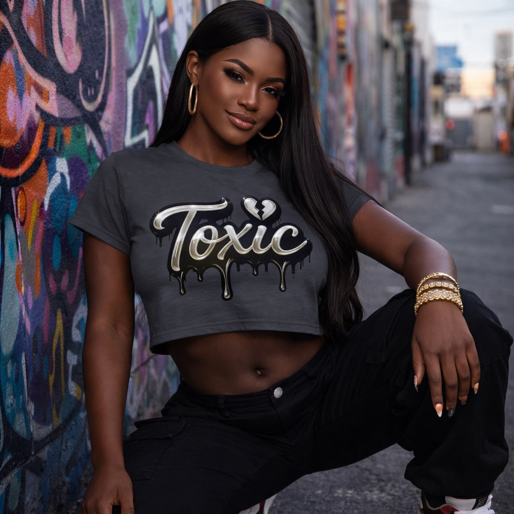 Toxic Drip Crop Top — Women's Festival Graphic Tee
