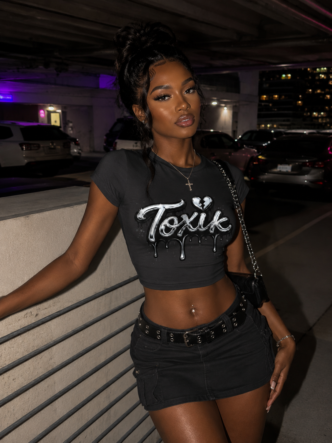 Toxik Drip Crop Top — Women's Festival Graphic Tee