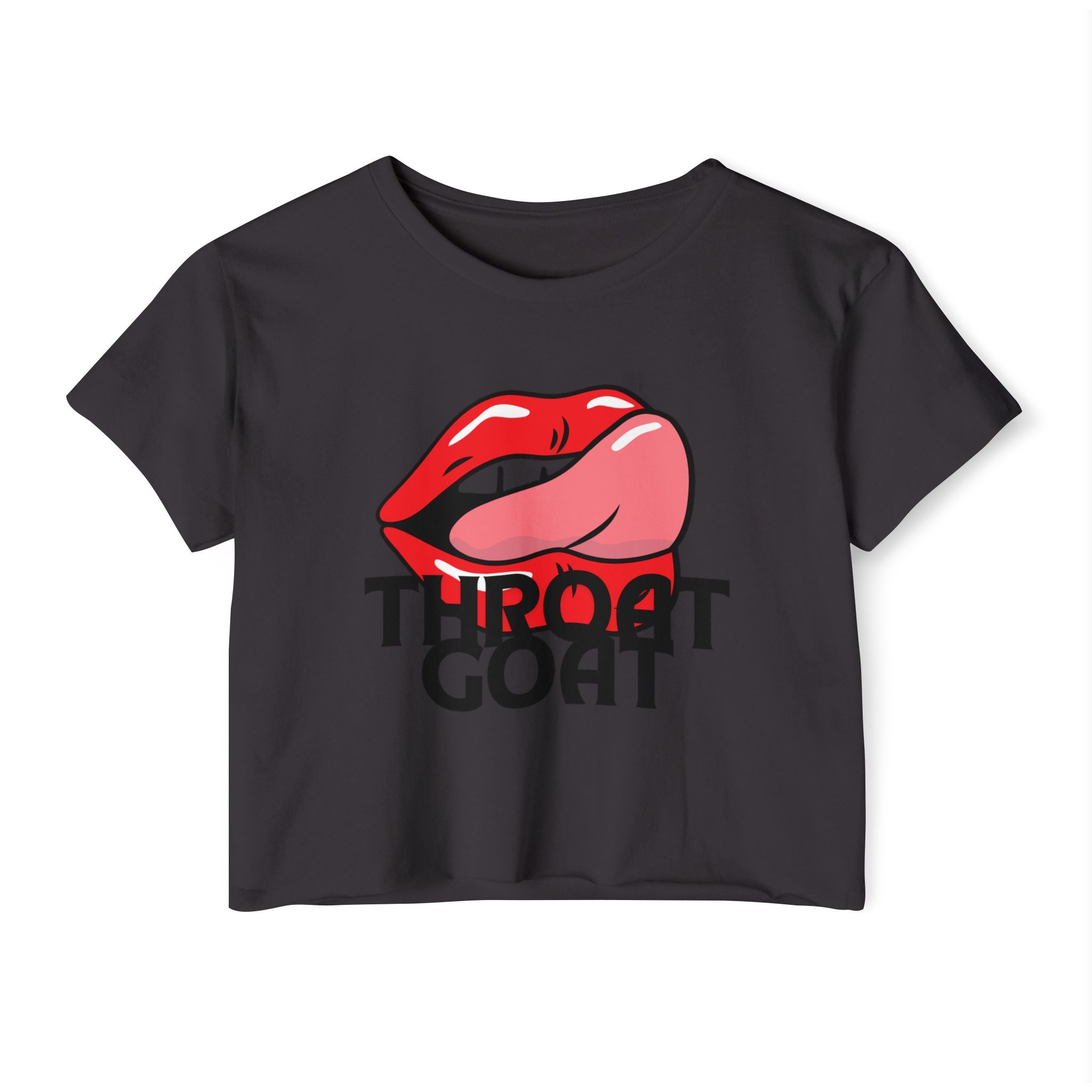 Throat Goat Crop Top — Edgy Festival Women's Graphic Tee