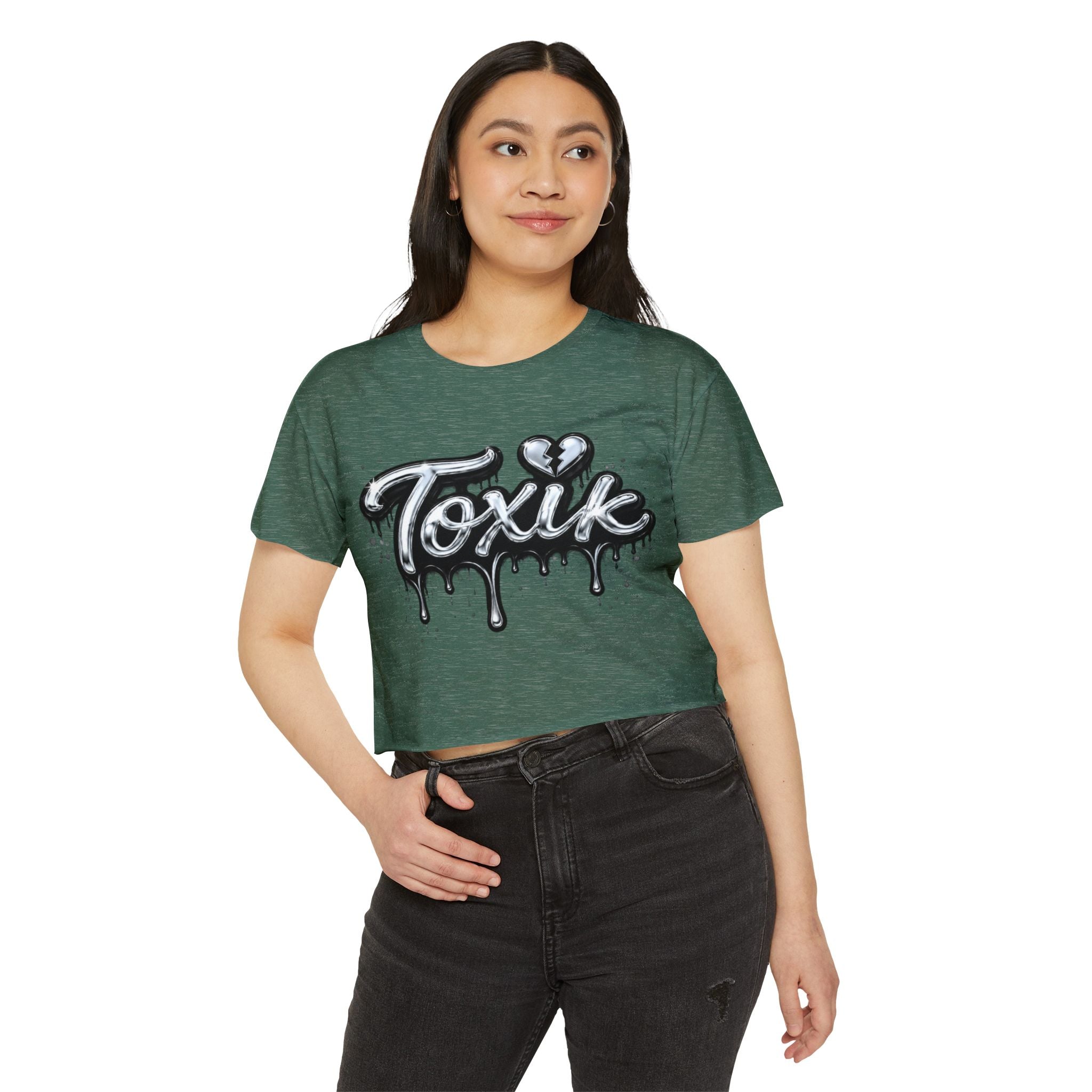 Toxik Drip Crop Top — Women's Festival Graphic Tee